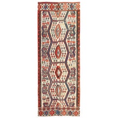 Antique Turkish Kilim. Size: 5 ft x 12 ft 8 in