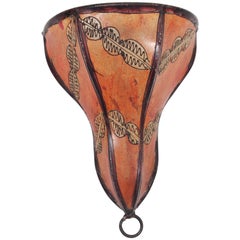 Tribal Art African Red Parchment Wall Sconce