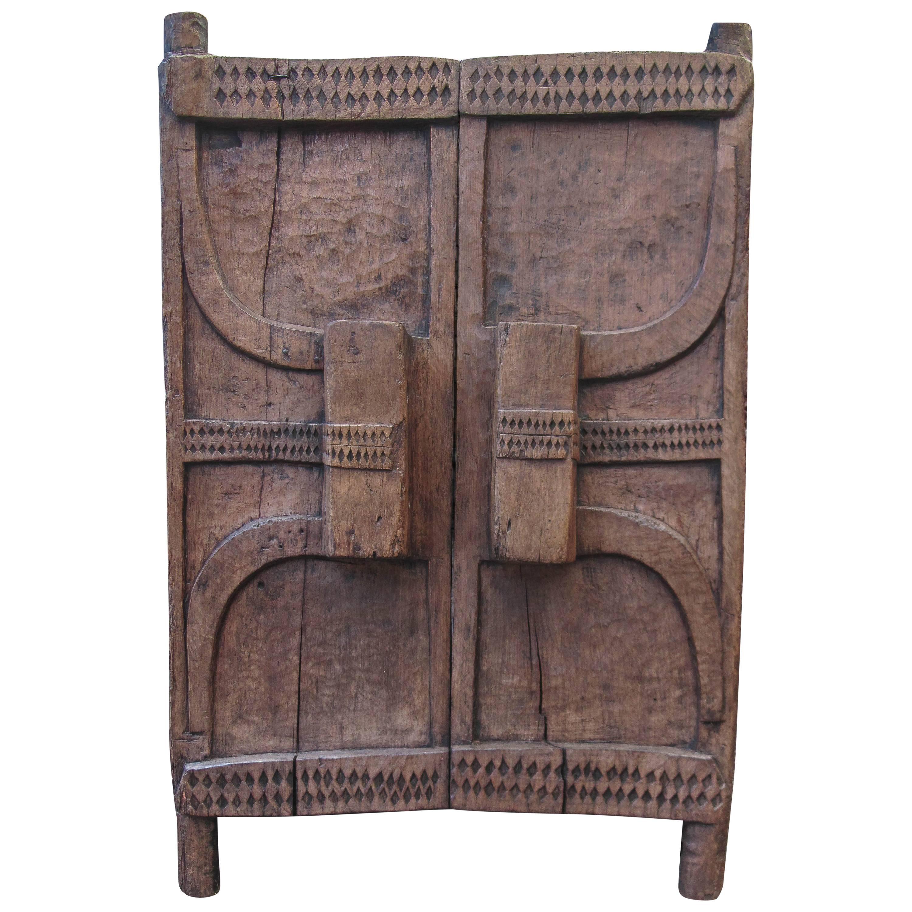 Tribal Art, Granary Wooden Door of the Naga Culture For Sale