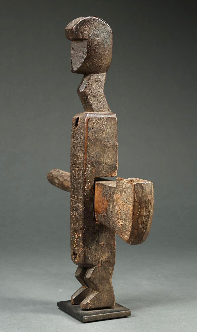 20th Century Tribal Bambara Figurative Wood Door Lock, Mali, Africa For Sale