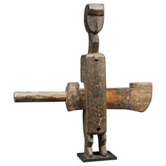 Tribal Bambara Figurative Wood Door Lock, Mali, Africa