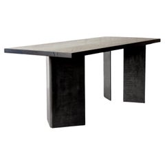 Tribal Blackened Oak and Steel Table by Autonomous Furniture