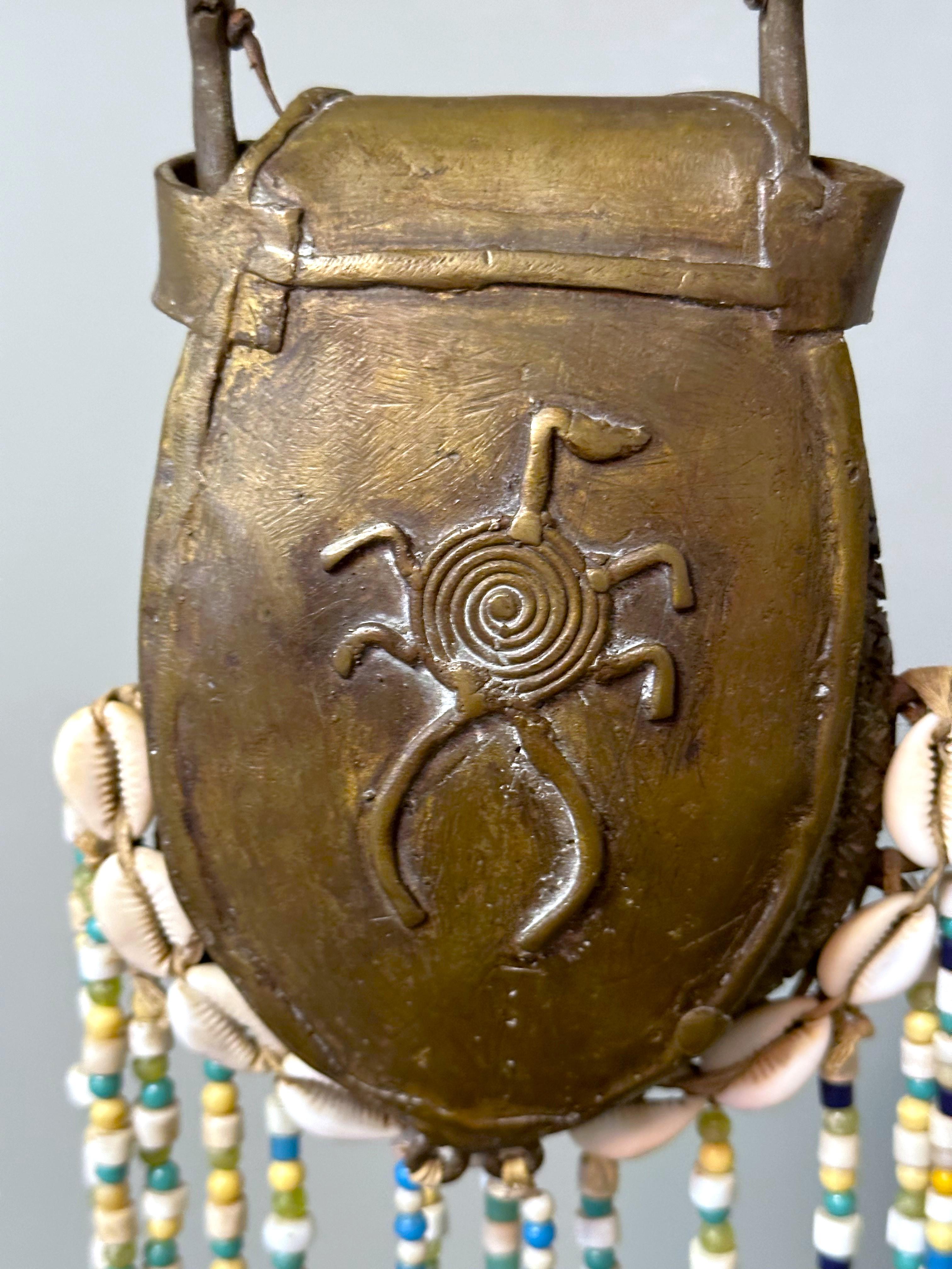 Tribal Bronze Purse, Bag, Sculpture, West Africa For Sale 11