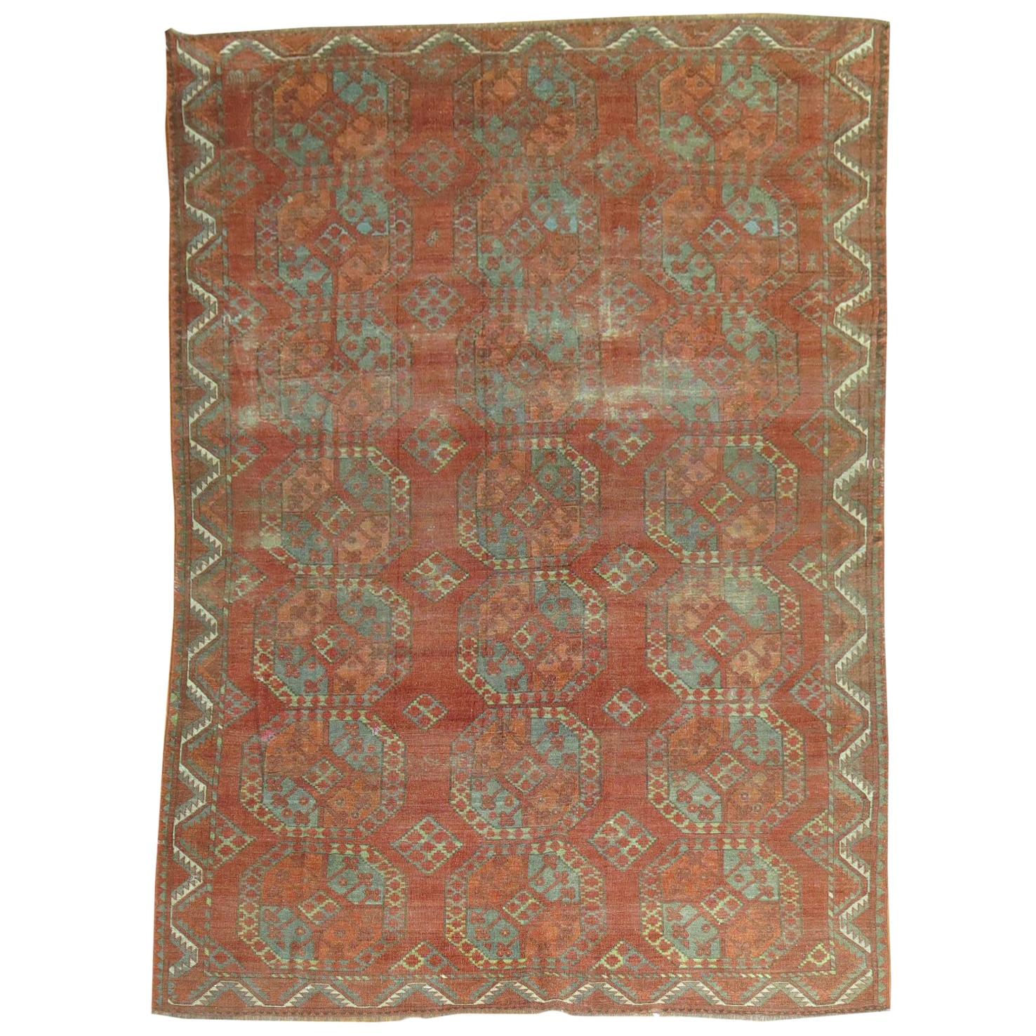 Tribal Brown Antique Ersari Carpet For Sale