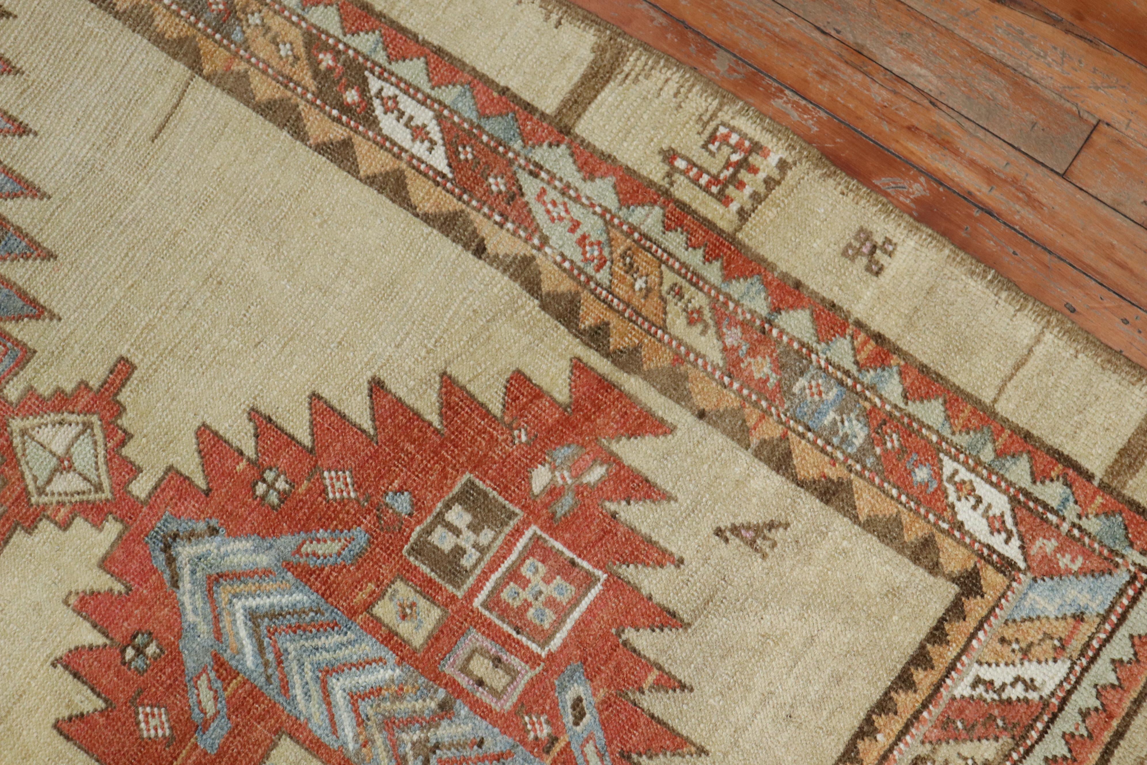 Tribal Camel Persian Serab Geometric Casual Runner For Sale 3