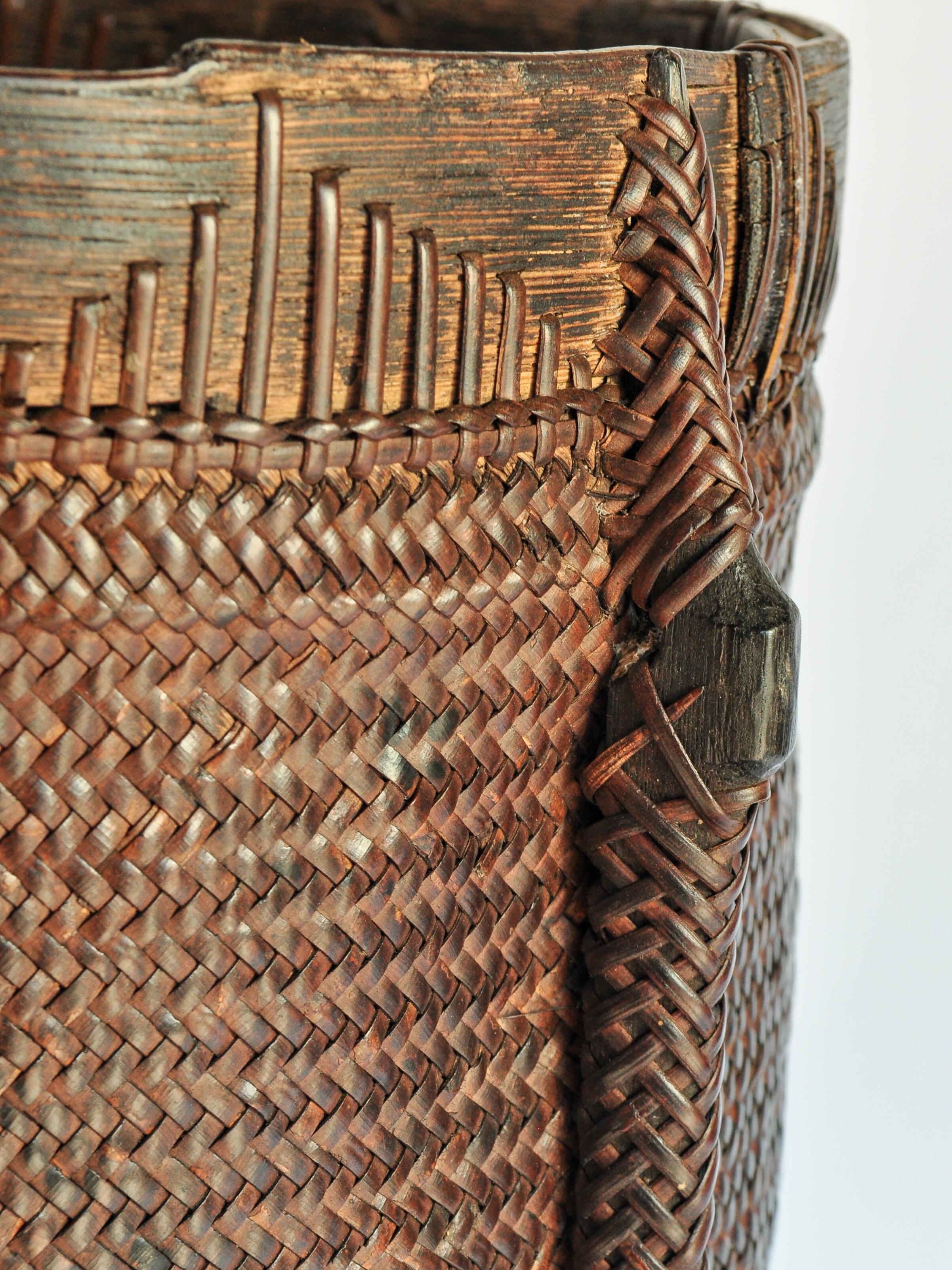 Tribal Carrying and Storage Basket from Borneo, Mid-20th Century 4