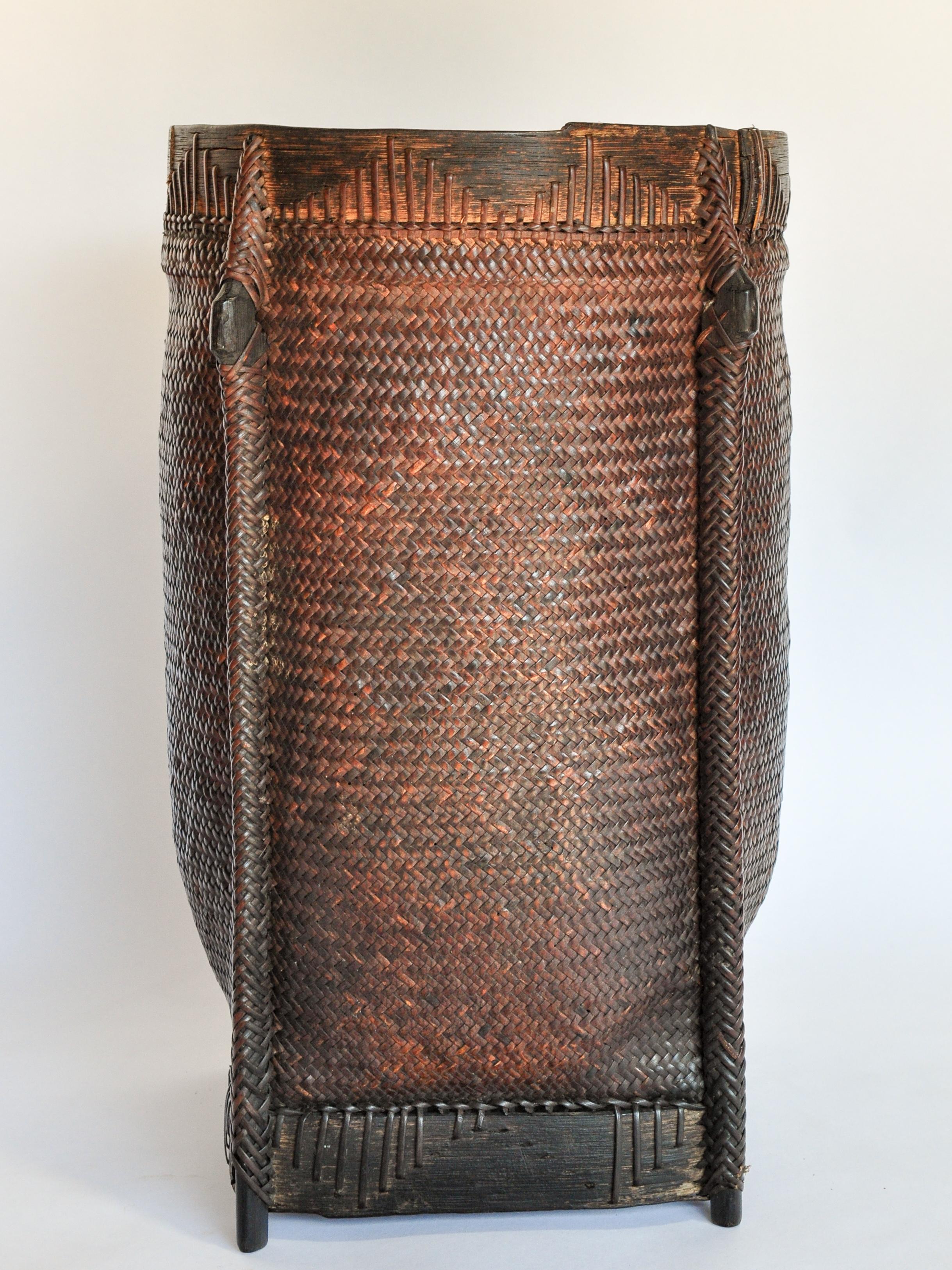 Tribal Carrying and Storage Basket from Borneo, Mid-20th Century 1