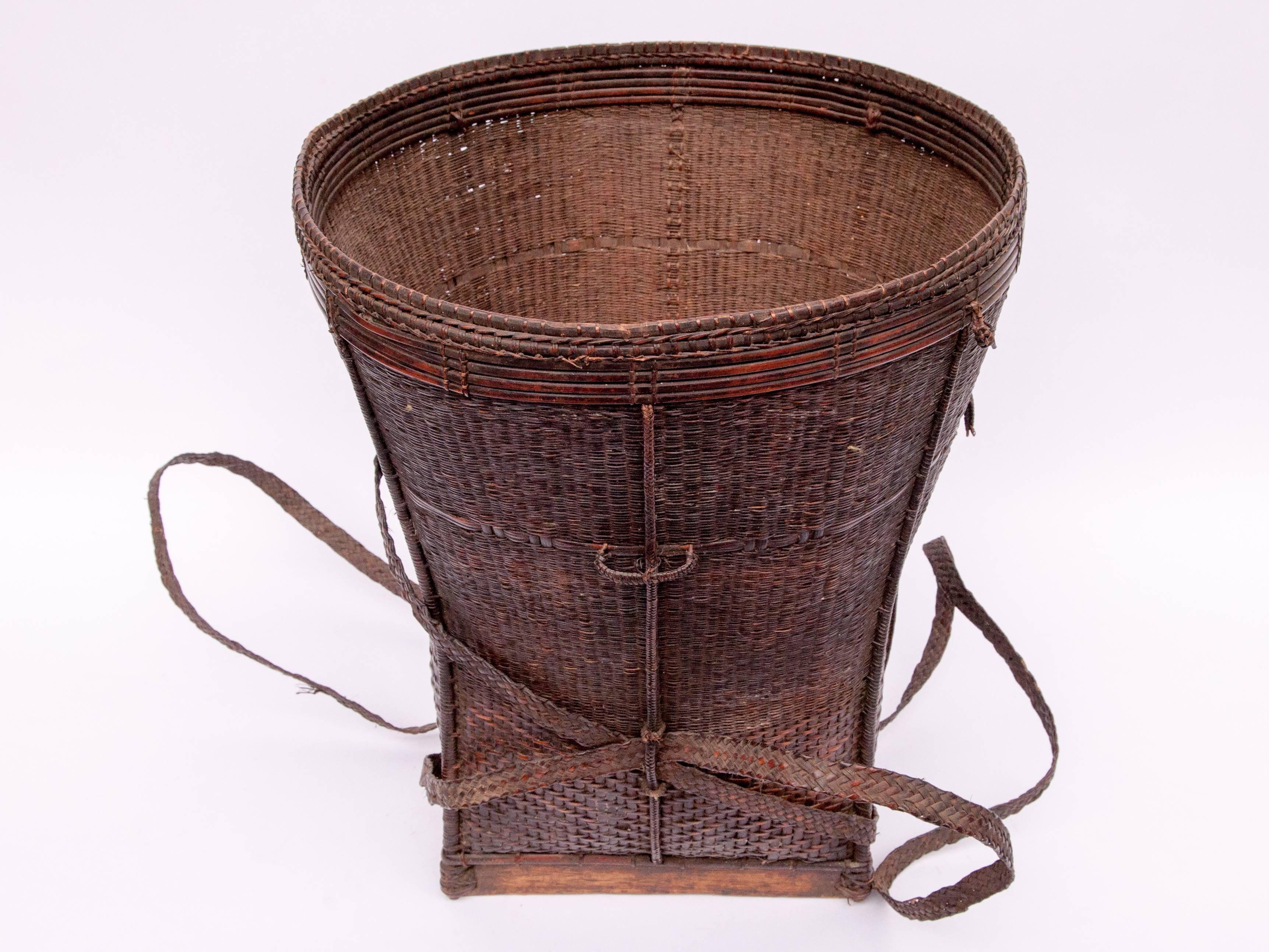 wood carrying basket