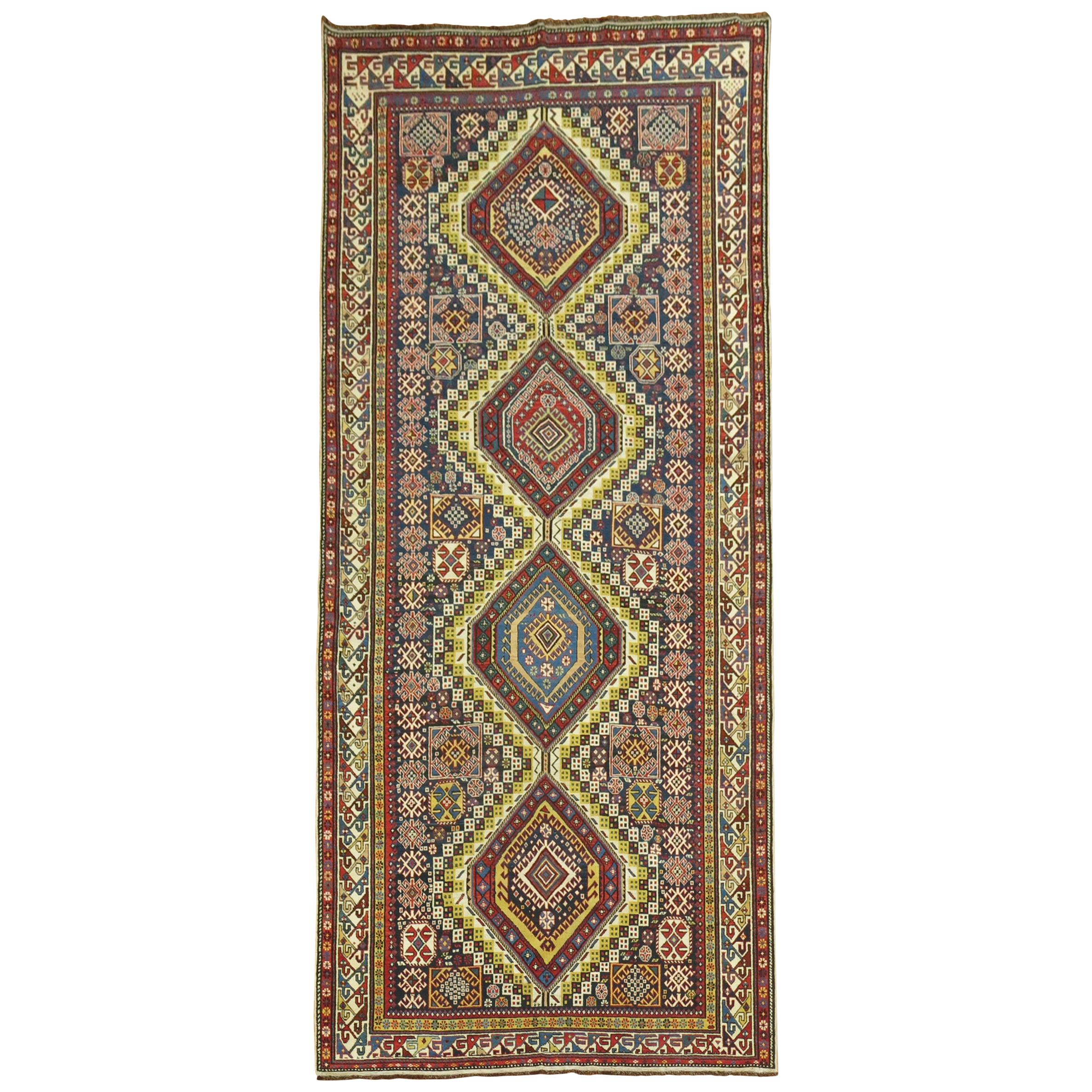 Alfombra Tribal Caucásica Antigua Galería Shirvan