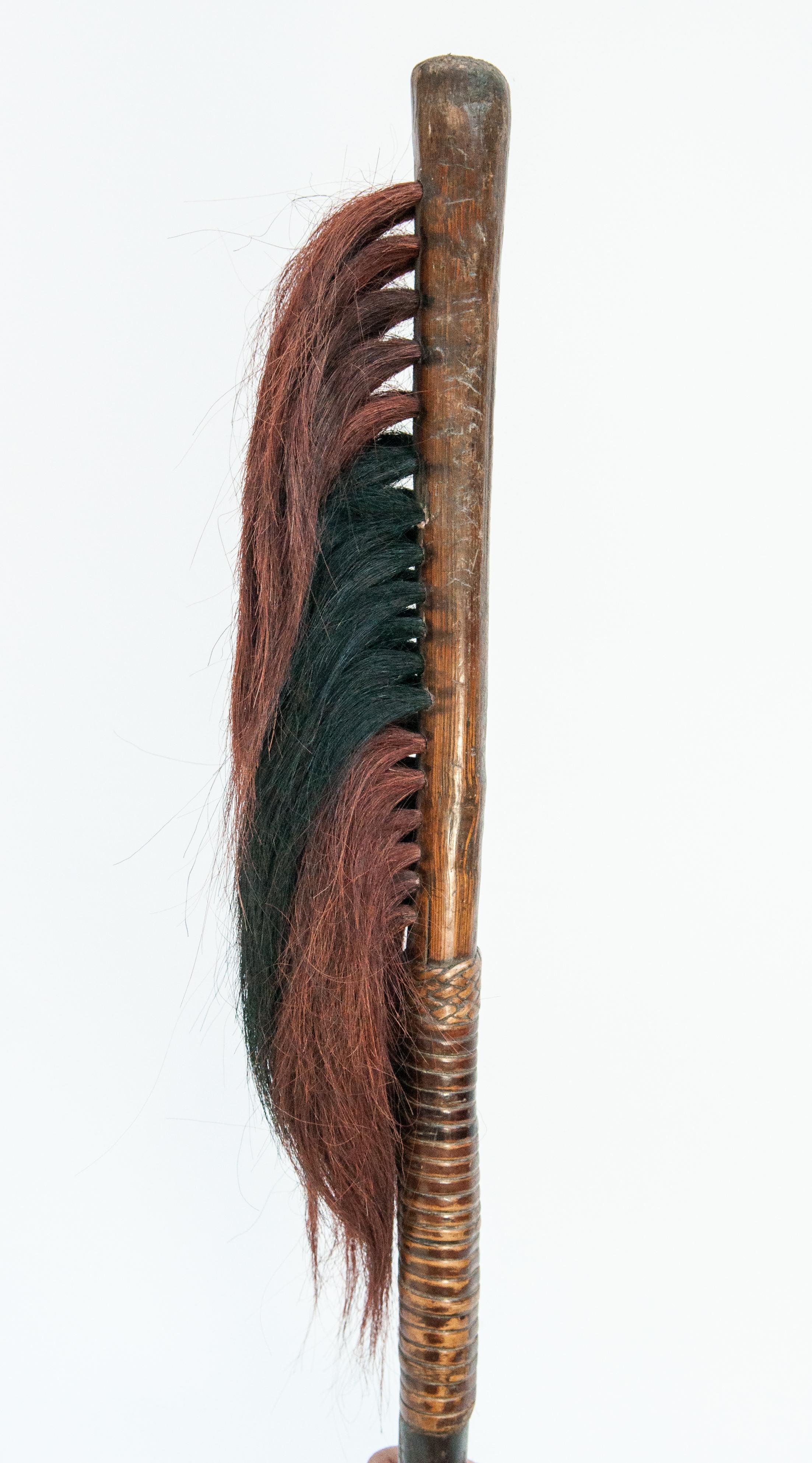 Tribal Ceremonial Knife with Goat Hair Decoration, Nagaland, Mid-20th Century 6