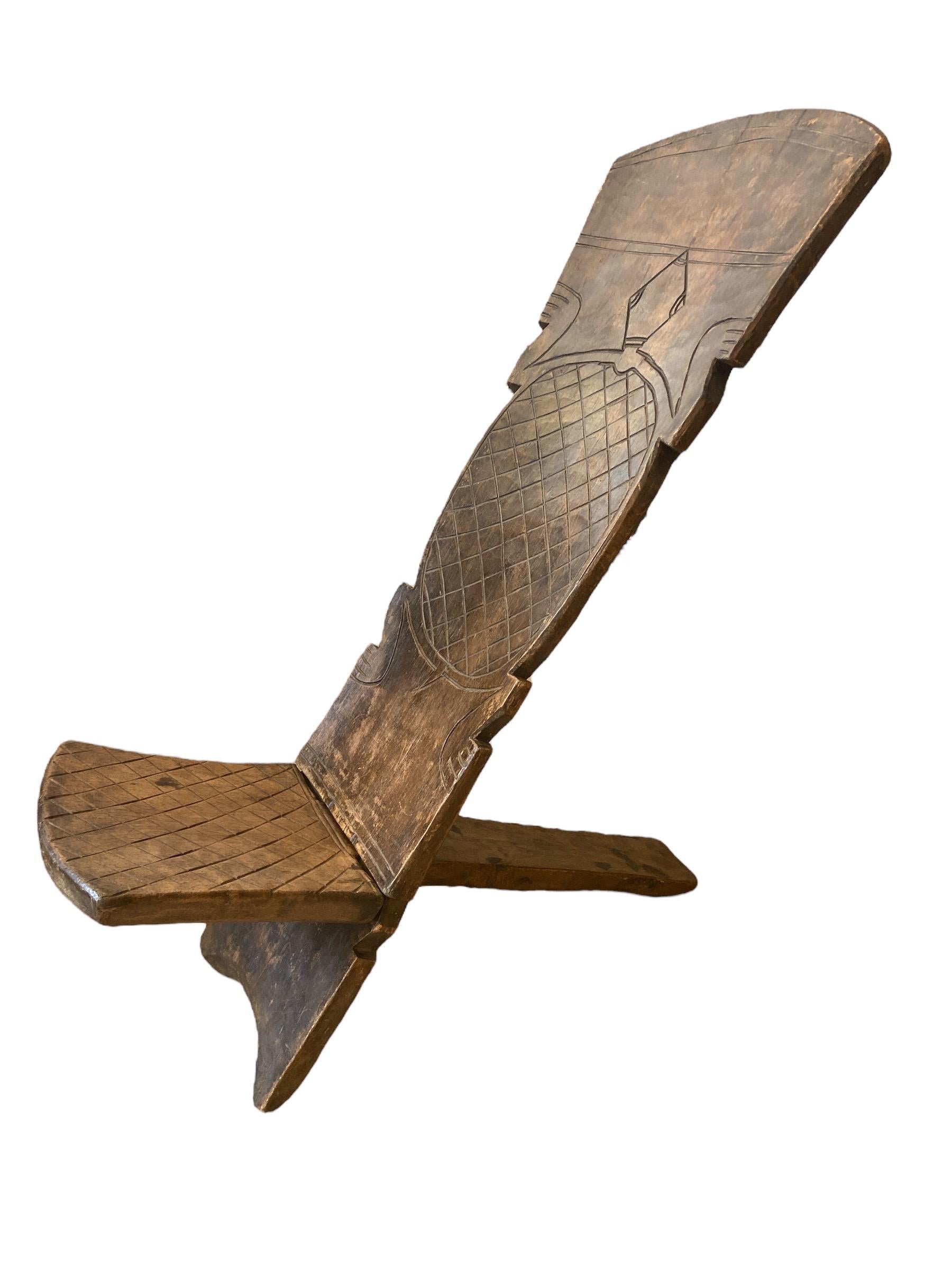 Hand-Carved Tribal chair, Africa For Sale
