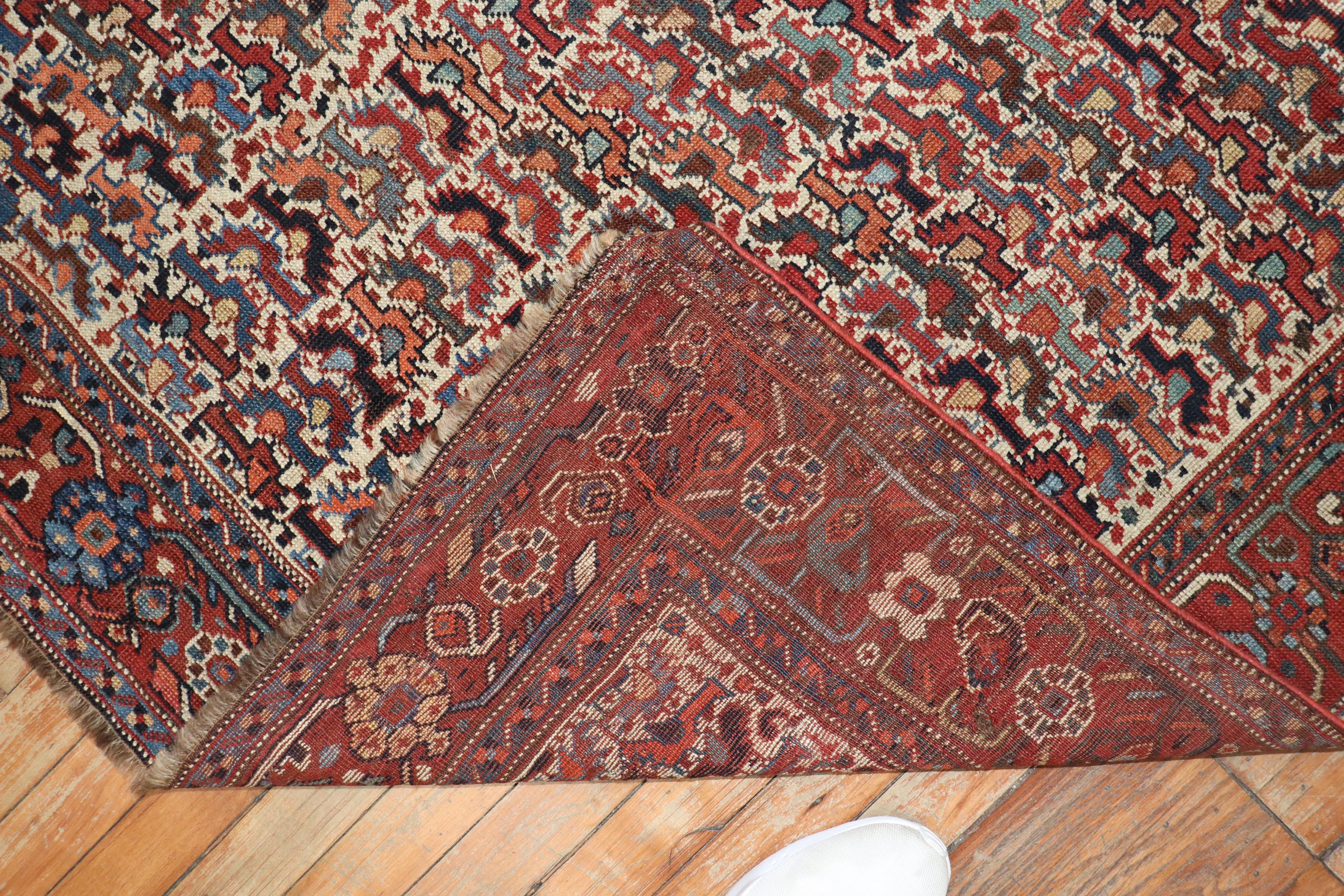 Tribal Chicken Motif Rustic Persian Afshar Accent Rug, Early 20th Century In Good Condition For Sale In New York, NY