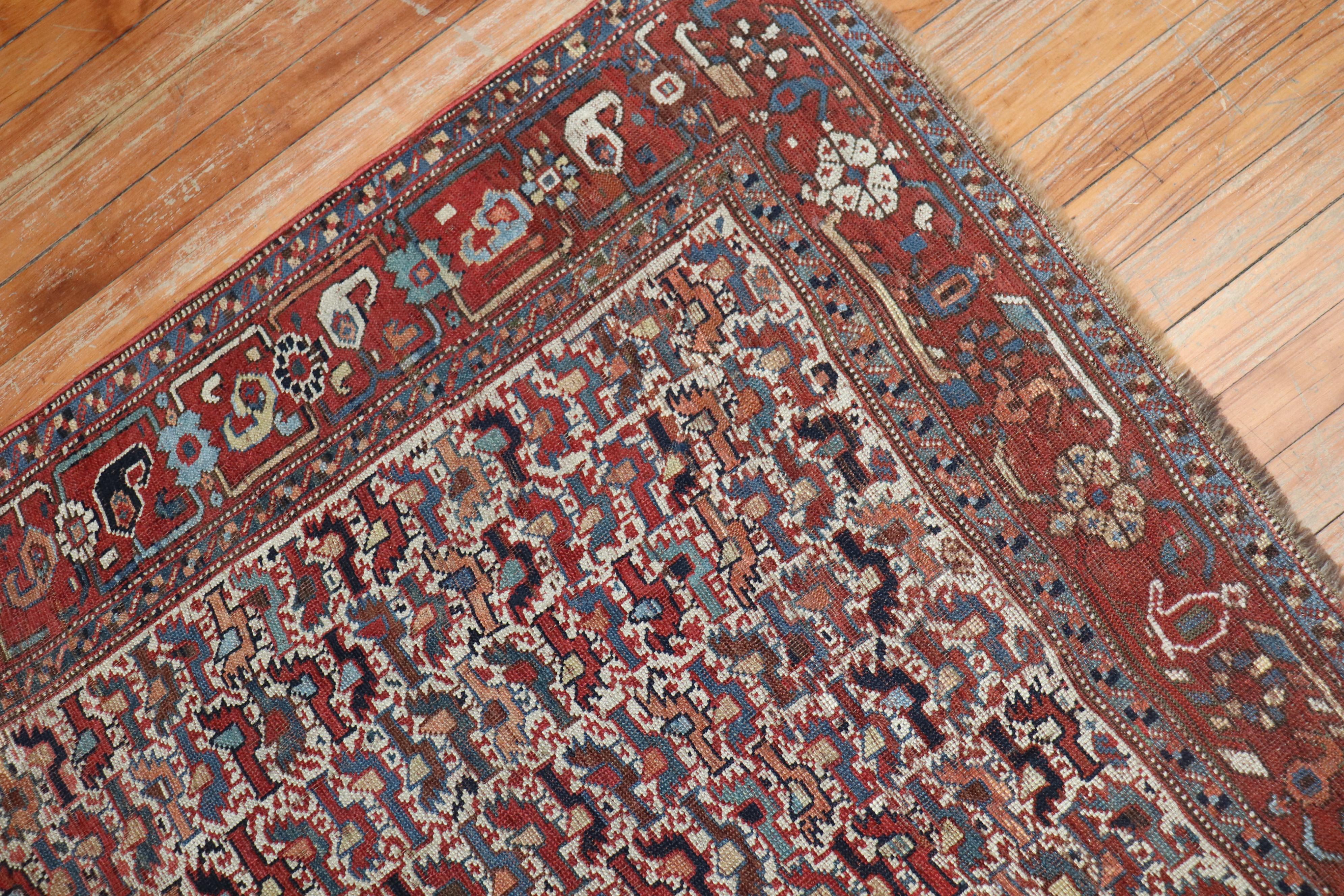 Tribal Chicken Motif Rustic Persian Afshar Accent Rug, Early 20th Century For Sale 1