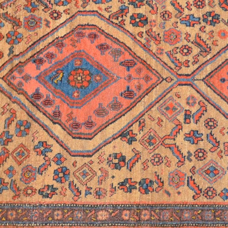 Tribal Classic Antique Rug Blue, Beige and Pink Bidjar Design. 1.85 x 1.25 m In Excellent Condition For Sale In MADRID, ES