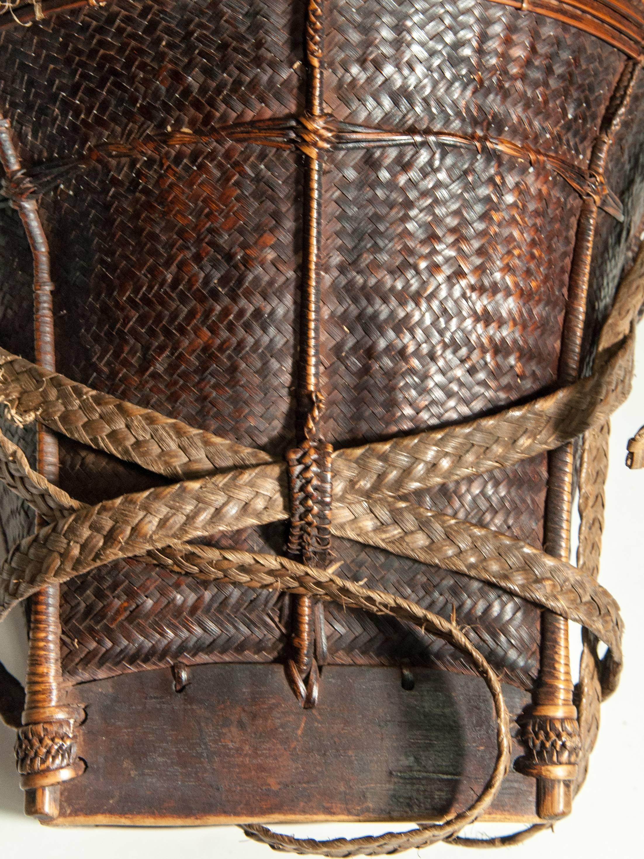 Tribal Collecting Basket from the Ata Pue Area of Laos, Mid-20th Century, Bamboo 5