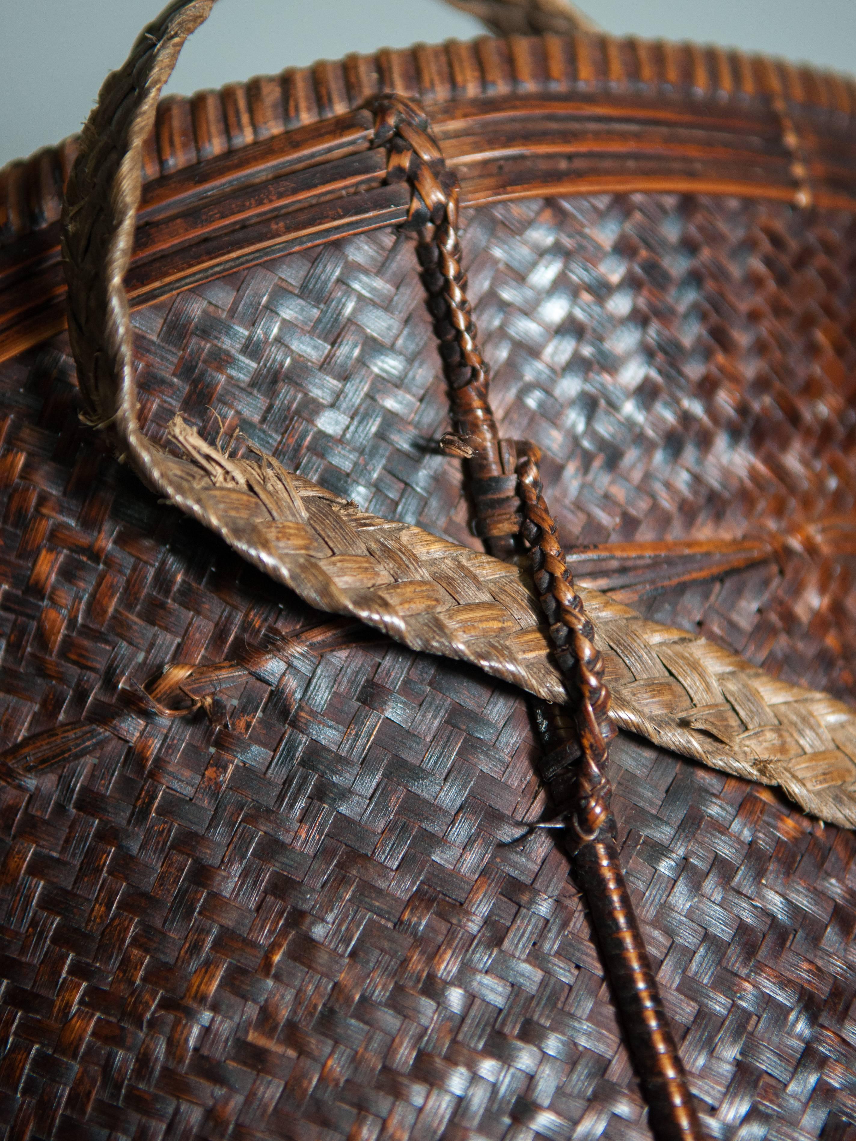 Tribal Collecting Basket from the Ata Pue Area of Laos, Mid-20th Century, Bamboo 8