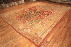 Tribal Colorful Magnificent Antique Turkish Ghiordes Rug 12'2" x 16'2"