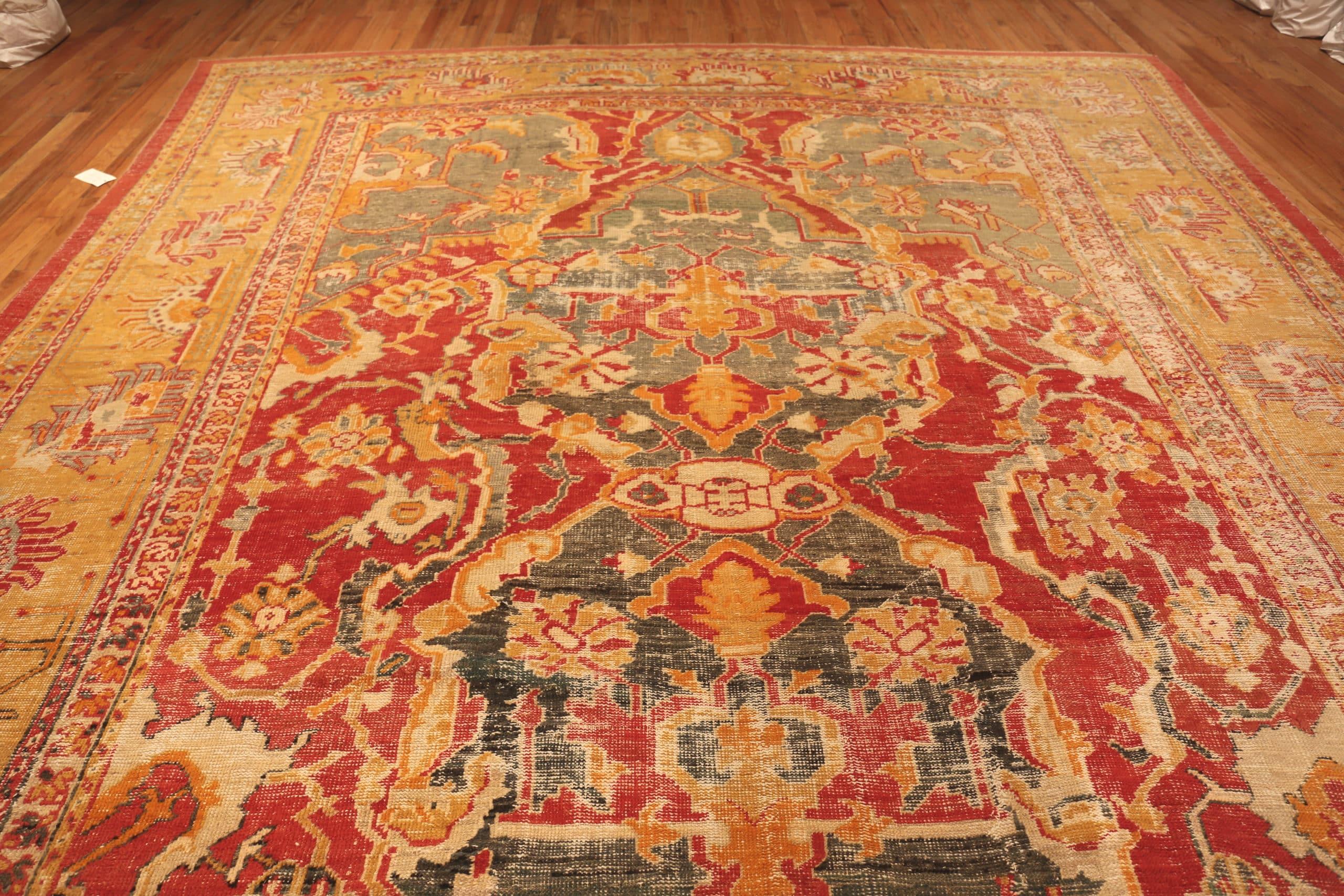 Tribal Colorful Magnificent Antique Turkish Ghiordes Rug 12'2