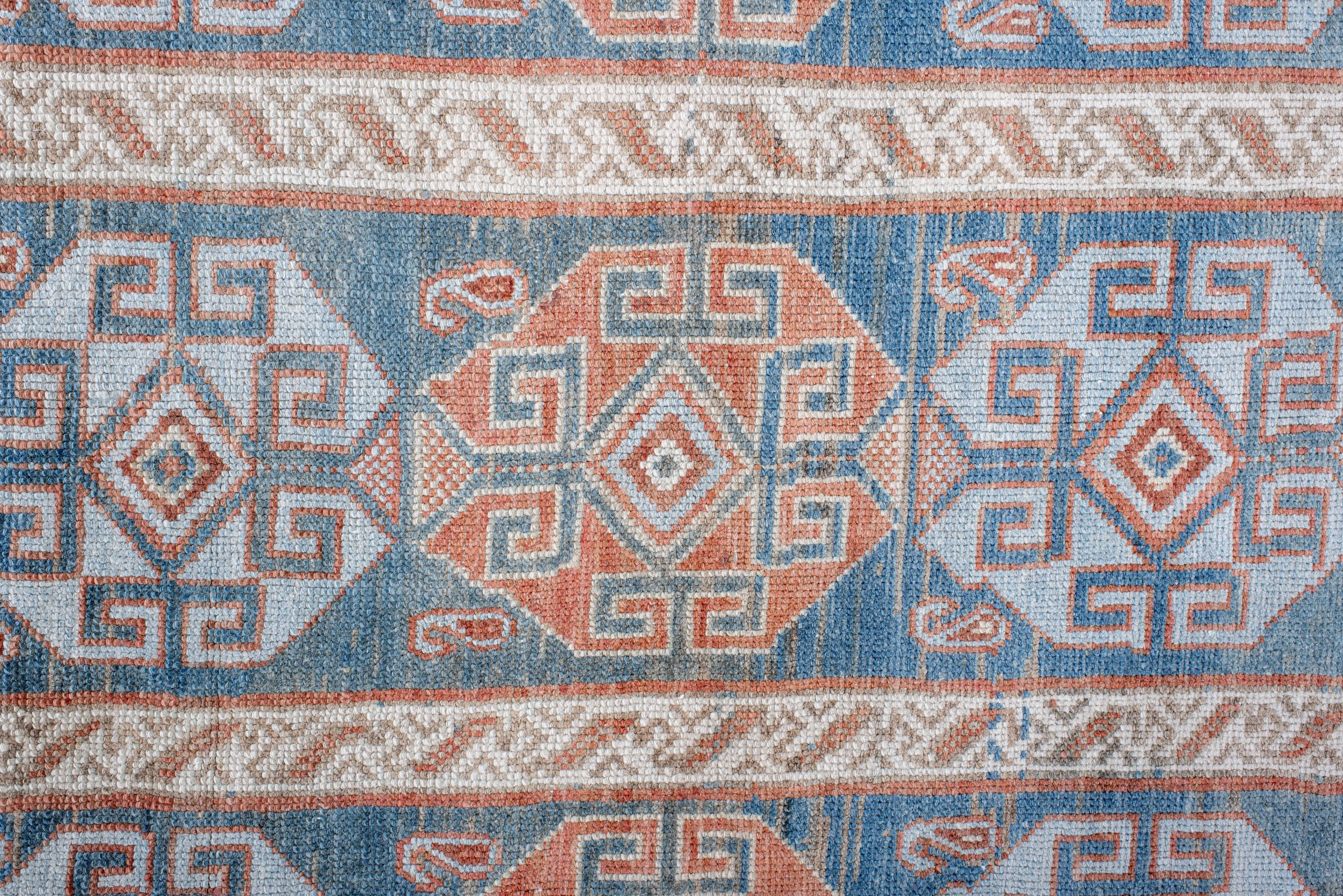 Lana Colonna tribale in blu cielo e terracotta in vendita
