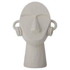 Tribal Decor Face Mask Statue, 21st Century Polyresin Natural Finished Bust