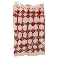 Tapis marocain Tribal Diamond Allover Rouge Ivoire