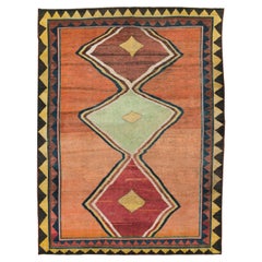 Used Tribal Early 20th Century Handmade Persian Gabbeh Small Room Size Carpet