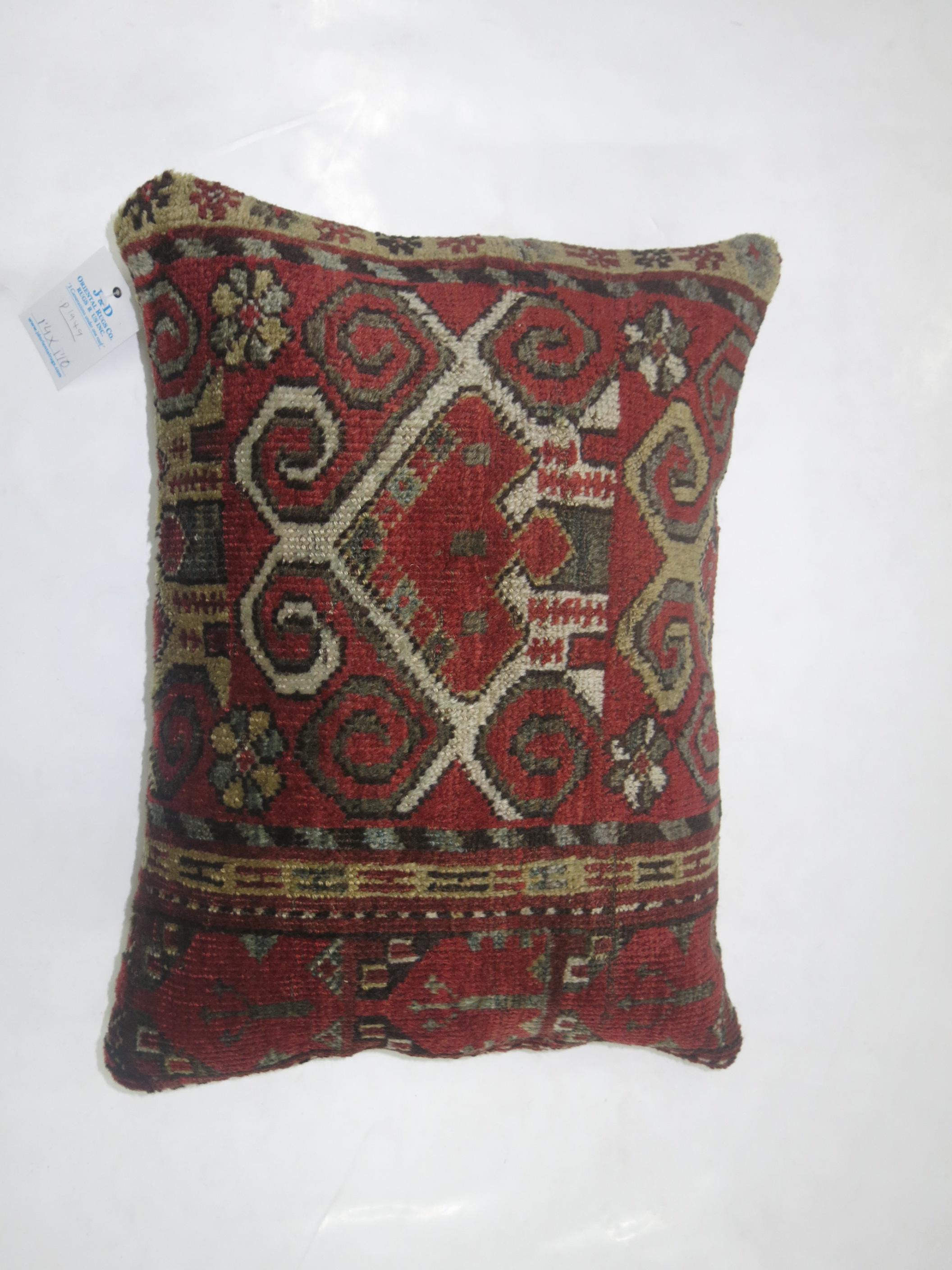 Kazak Tribal Ersari Lumbar Rug Pillow