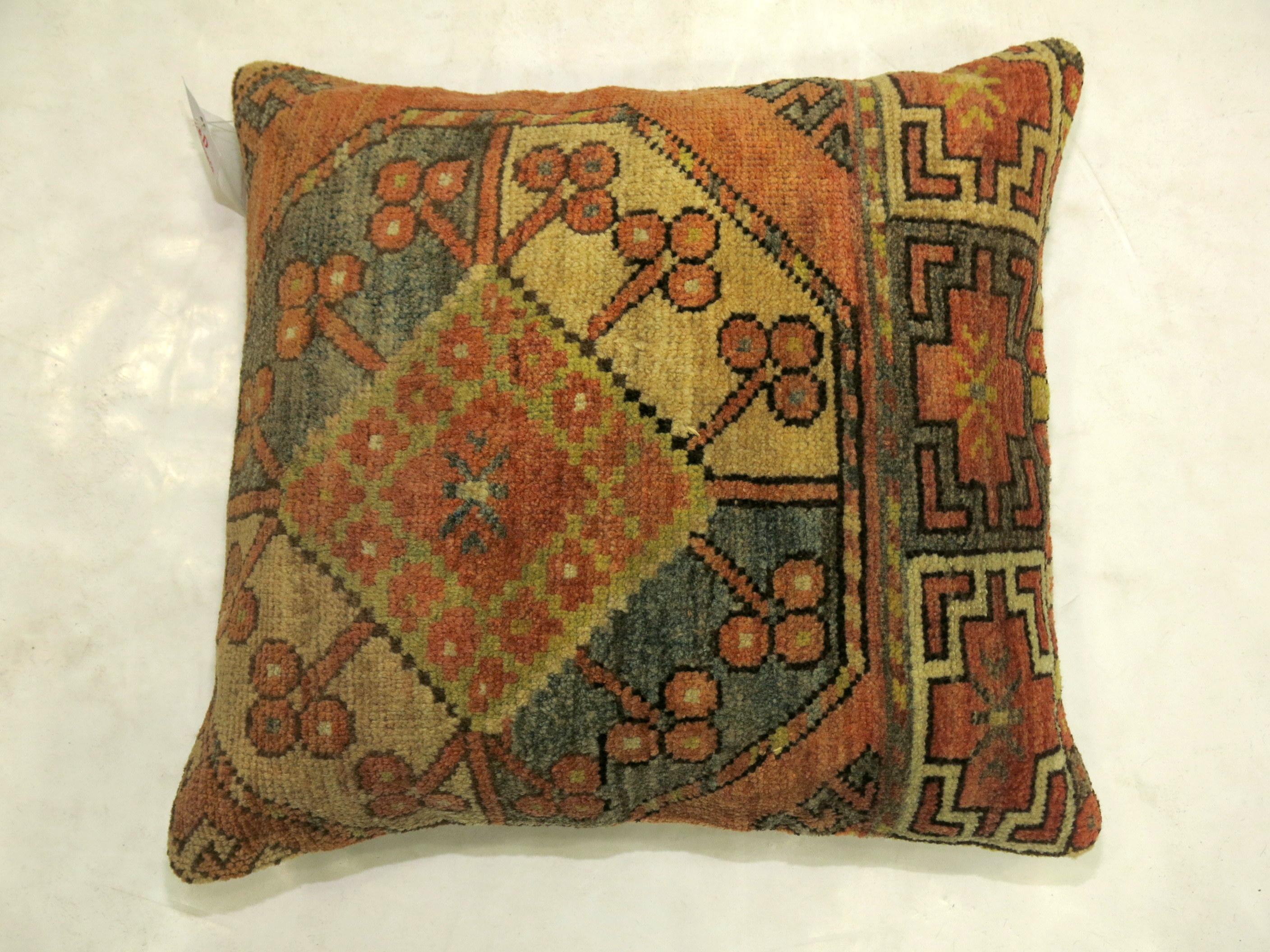 Hand-Knotted Tribal Ersari Rug Pillow