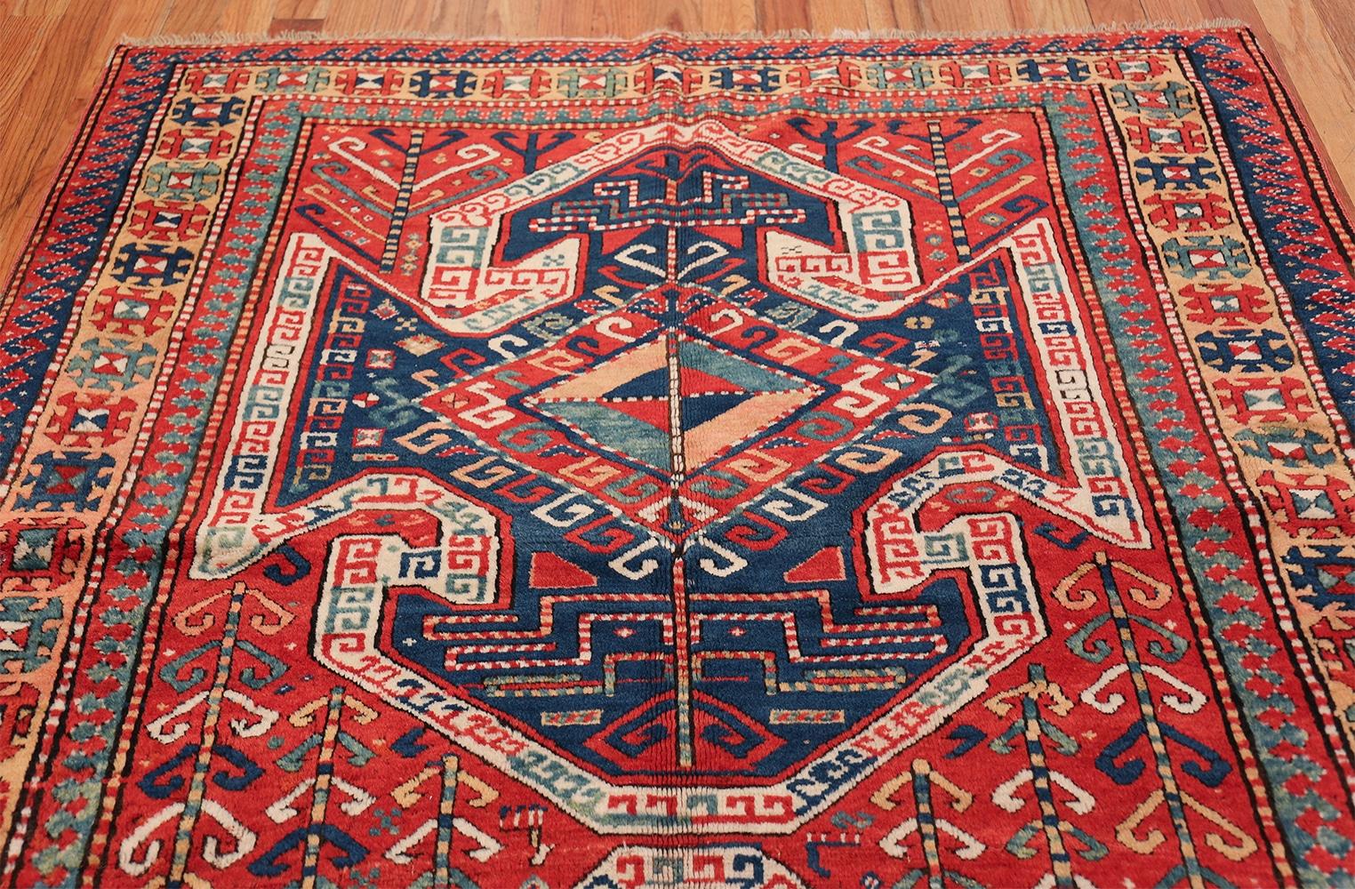 Tribal Gallery Size Runner Antique Caucasian Kazak Rug. Size: 5 ft 6 in x 11 ft 4