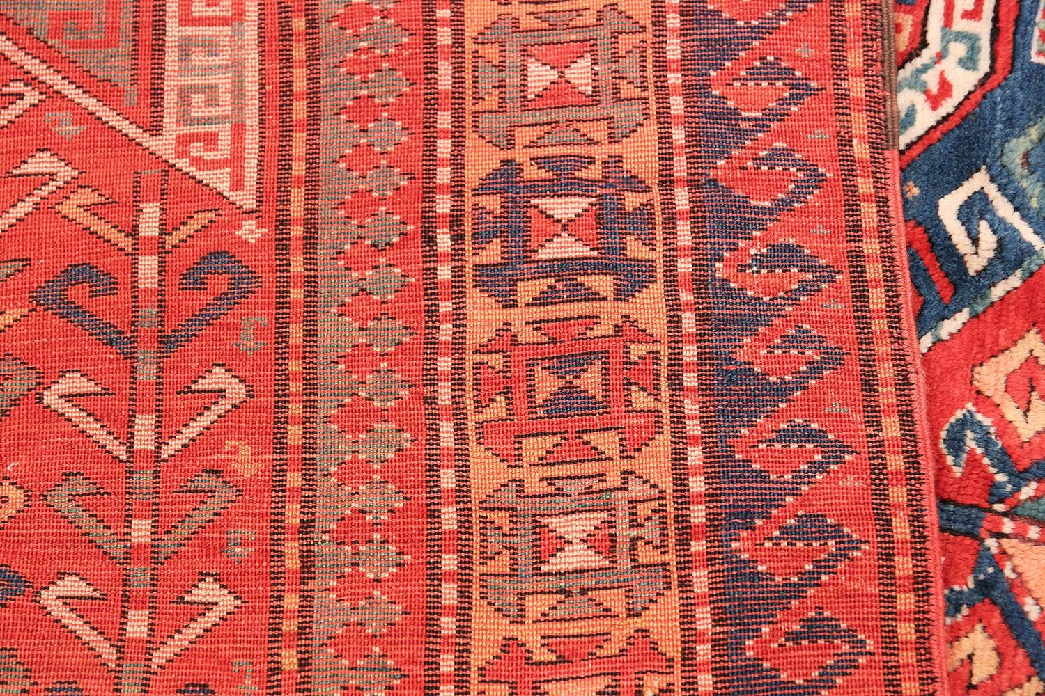 Tribal Gallery Size Runner Antique Caucasian Kazak Rug. Size: 5 ft 6 in x 11 ft 6