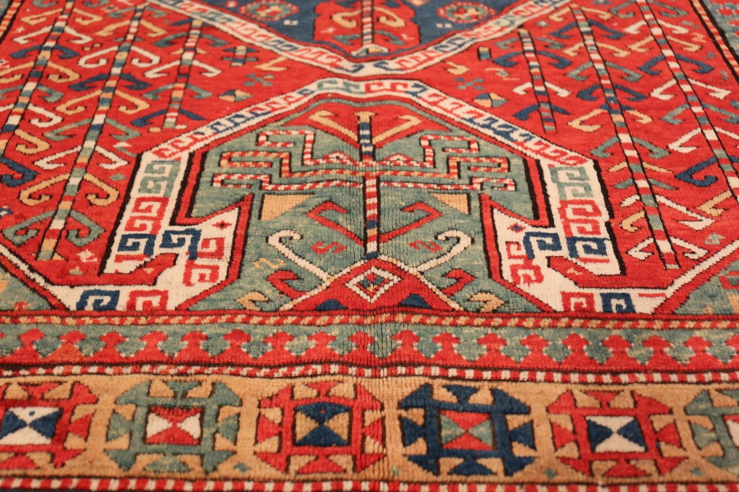 Tribal Gallery Size Runner Antique Caucasian Kazak Rug. Size: 5 ft 6 in x 11 ft 1