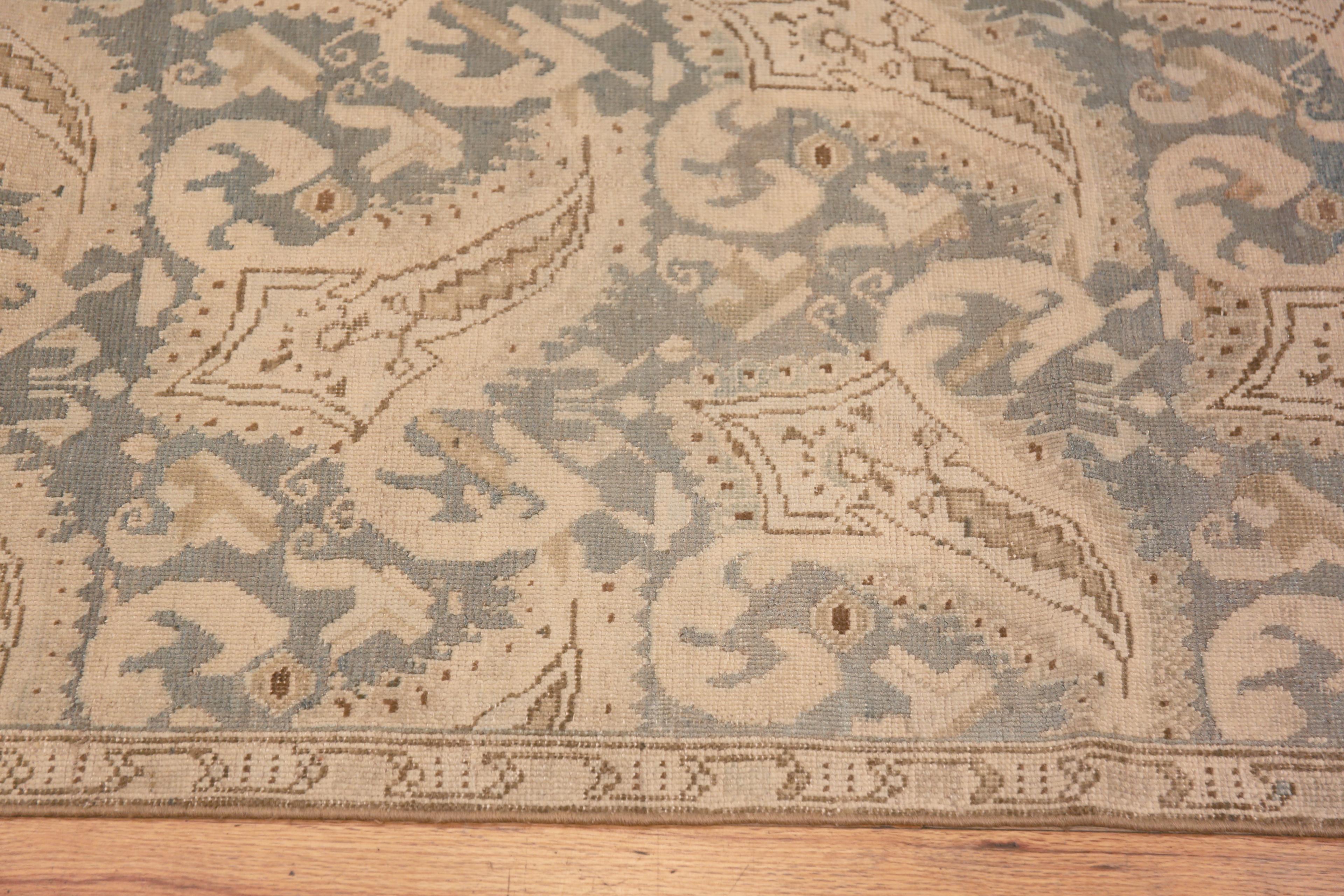A Beautiful Tribal Geometric Antique Caucasian Karabagh Paisley Design Long and Narrow Hallway Runner Rug, Country of Origin / Rug Type: Antique Caucasian Rug, Circa Date: 1920