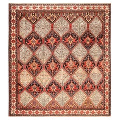 Tribal Geometric Antique Persian Bakhtiari Area Rug. 12 ft 5 in x 13 ft 7 in