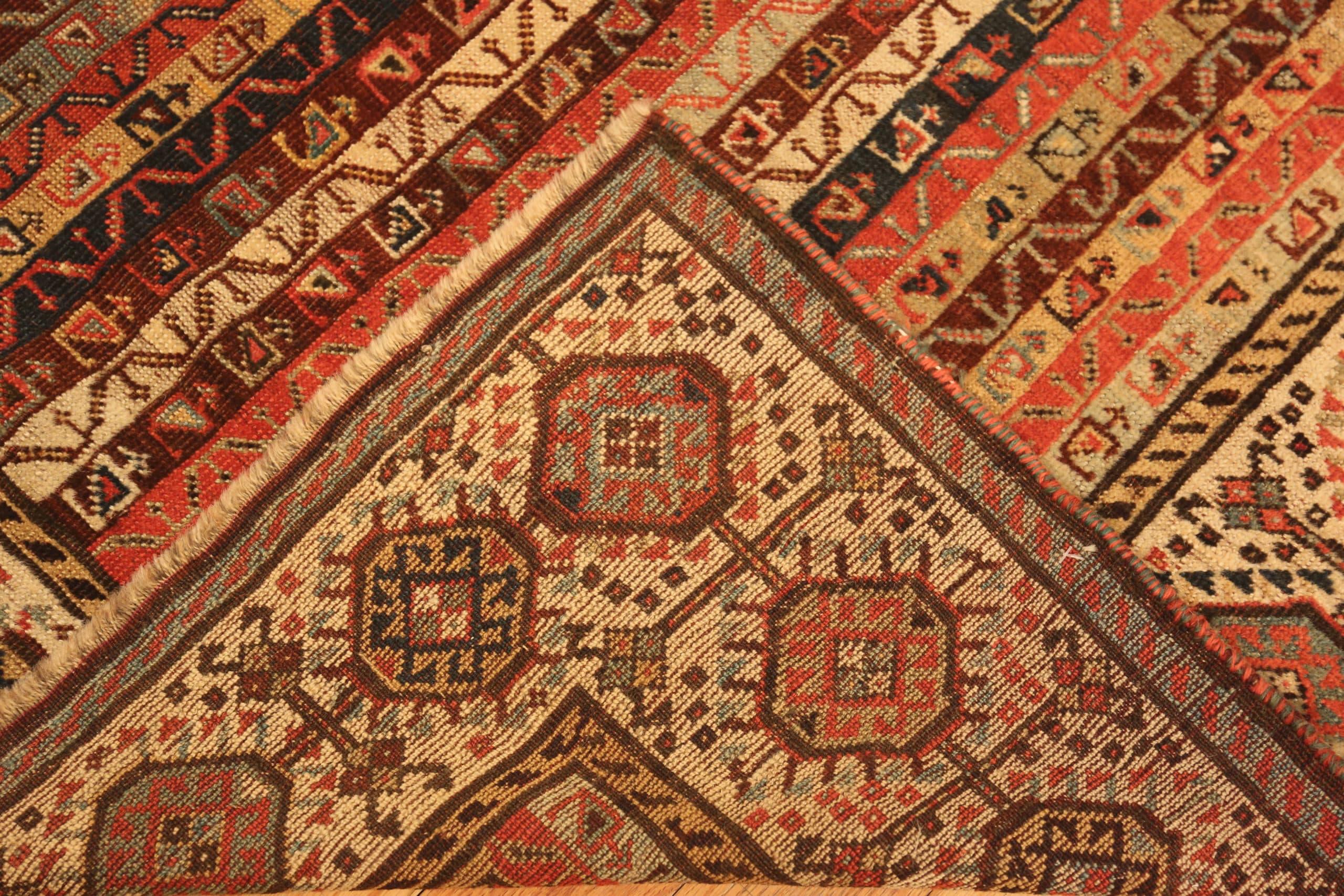 Phenomenal Antique Persian Qashqai Area Rug, Country Of Origin / Rug Type: Antique Persian Rugs, Circa date: 1880