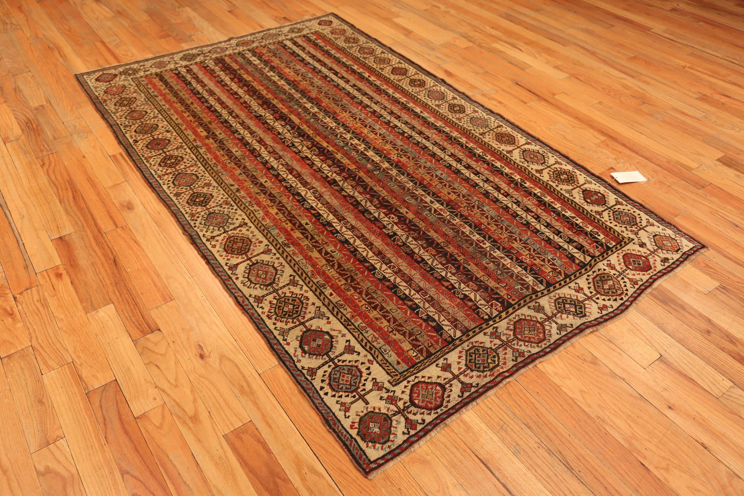 Tribal Geometric Antique Persian Qashqai Area Rug 5' x 8'4