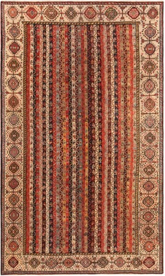 Tribal Geometric Antique Persian Qashqai Area Rug 5' x 8'4"