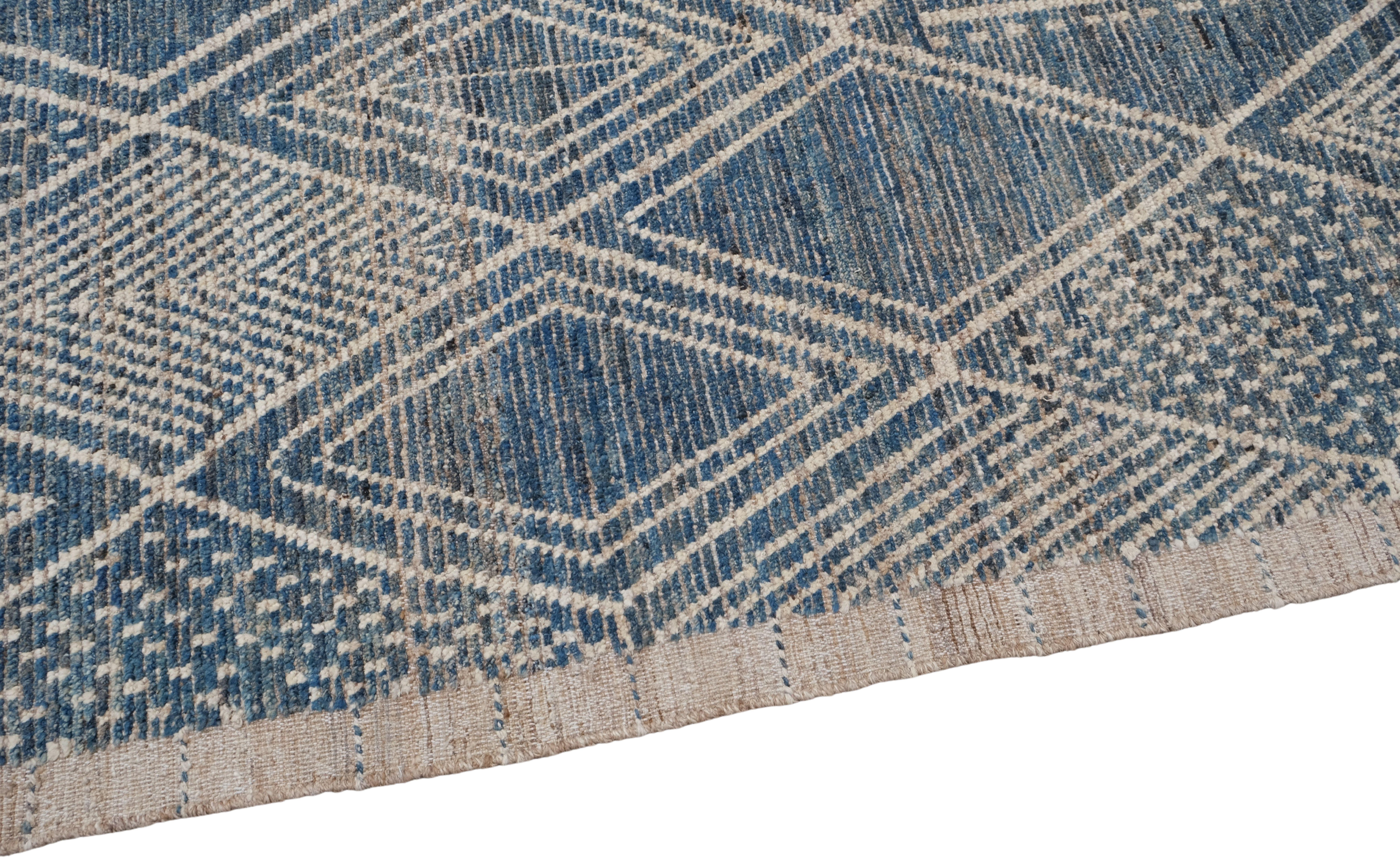 Tribal Geometric Beni Ourain Design Modern Rug 12'3''x16'8'' In New Condition For Sale In Torrance, CA