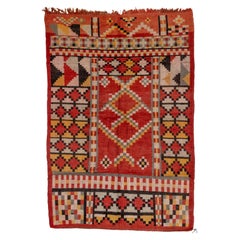 Vintage Tribal Geometric Hummingbird Red with Afternoon Tan Hues