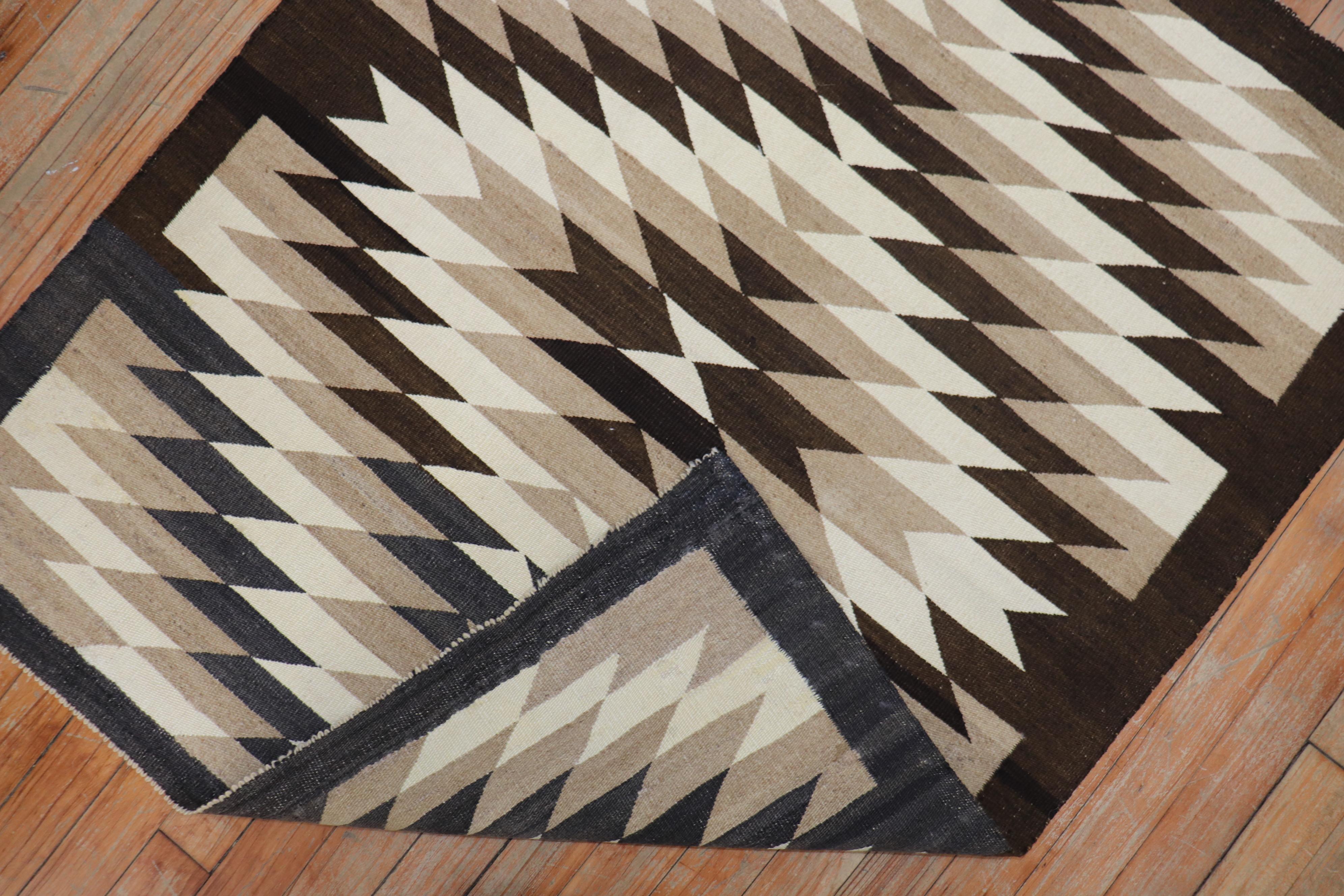 Hand-Woven Tribal Geometric  American Navajo Rug For Sale