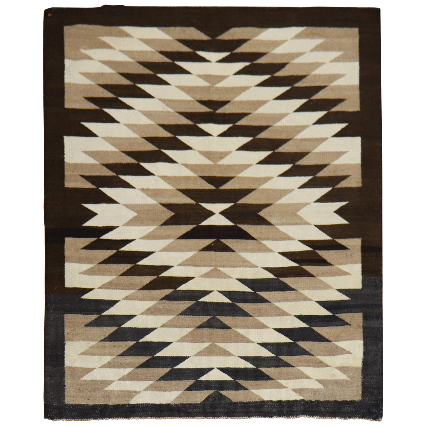 Tribal Geometrisch  Amerikanischer Navajo-Teppich