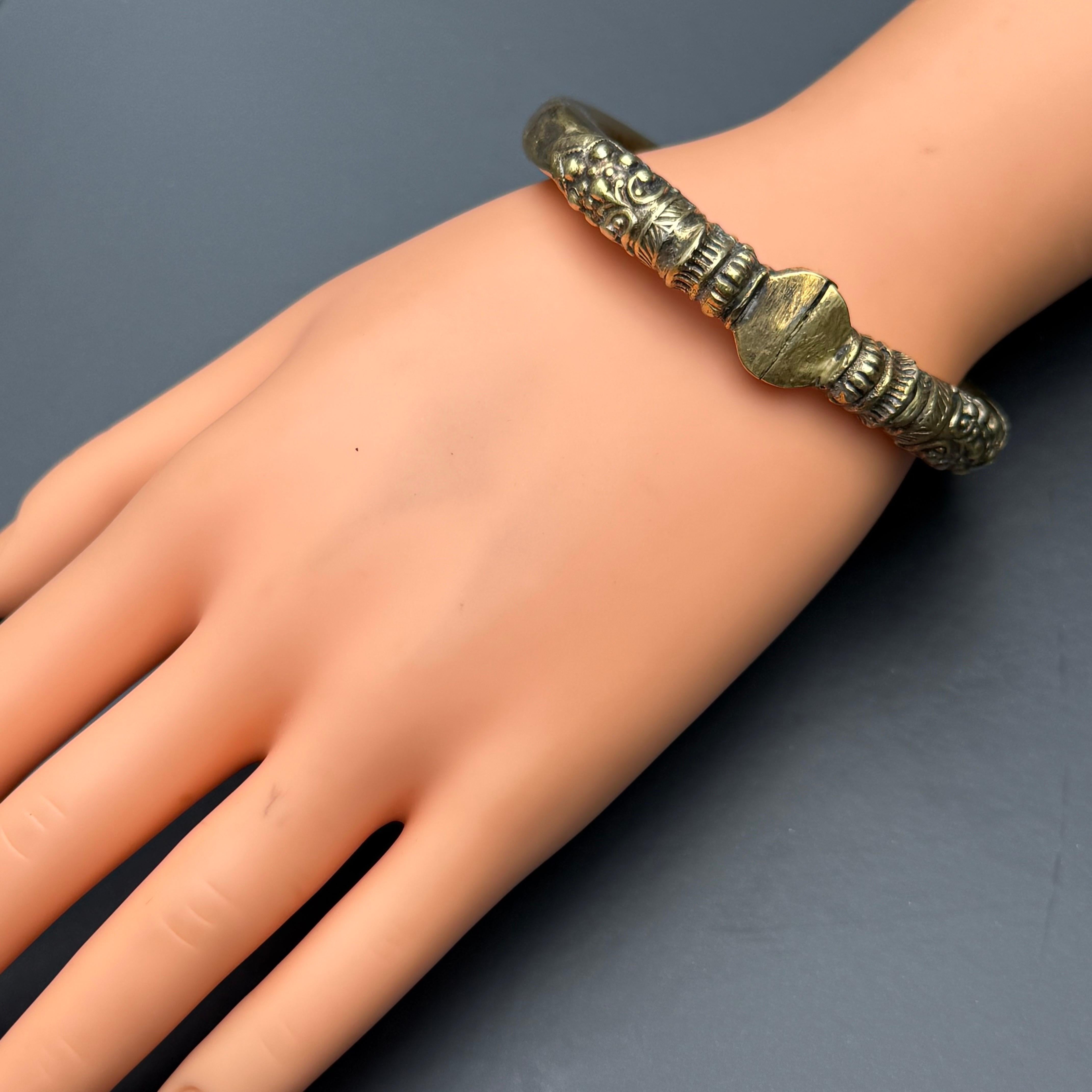 Tribal Gold-Gilt Silver Bangle or Anklet Rajasthan, India For Sale 5