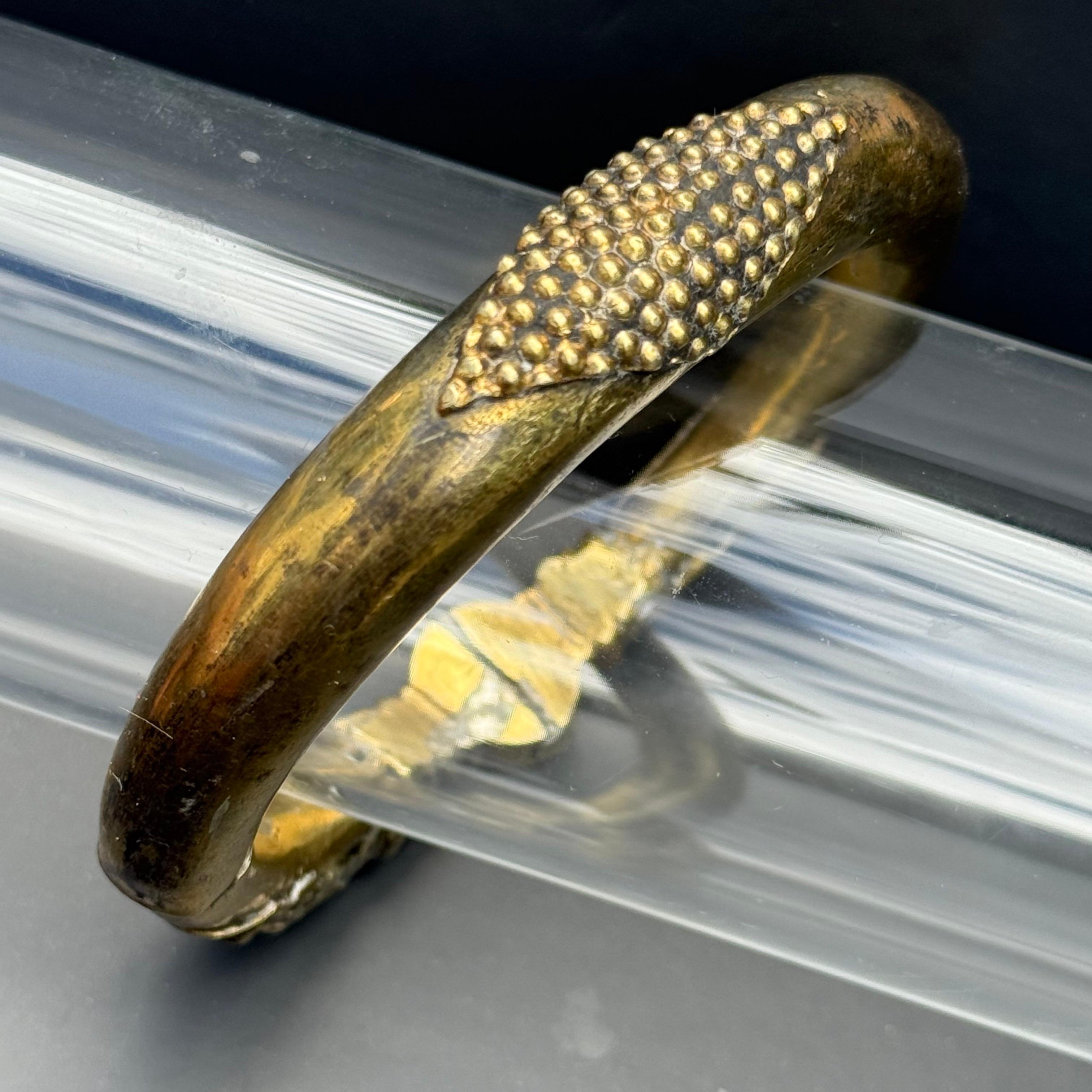 Tribal Gold-Gilt Silver Bangle or Anklet Rajasthan, India For Sale 7