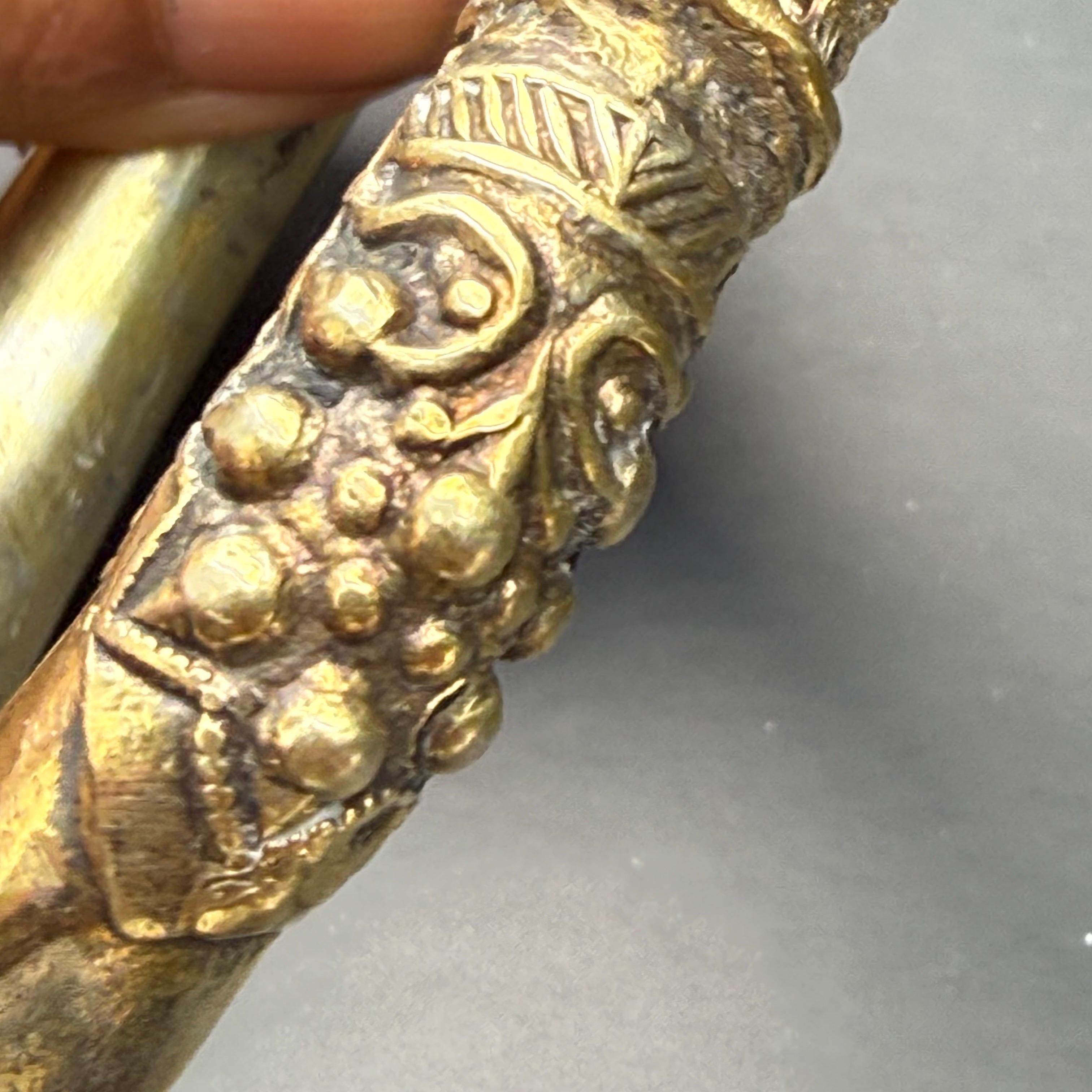 Tribal Gold-Gilt Silver Bangle or Anklet Rajasthan, India For Sale 8