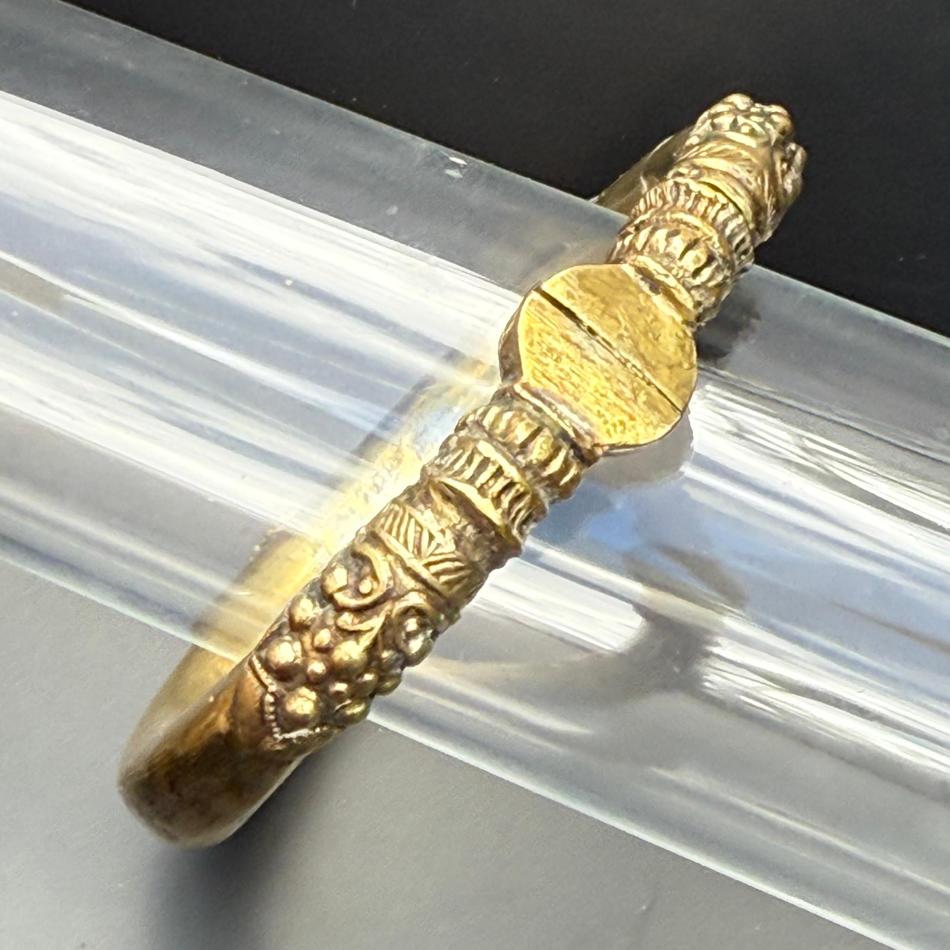 Tribal Gold-Gilt Silver Bangle or Anklet Rajasthan, India For Sale 11