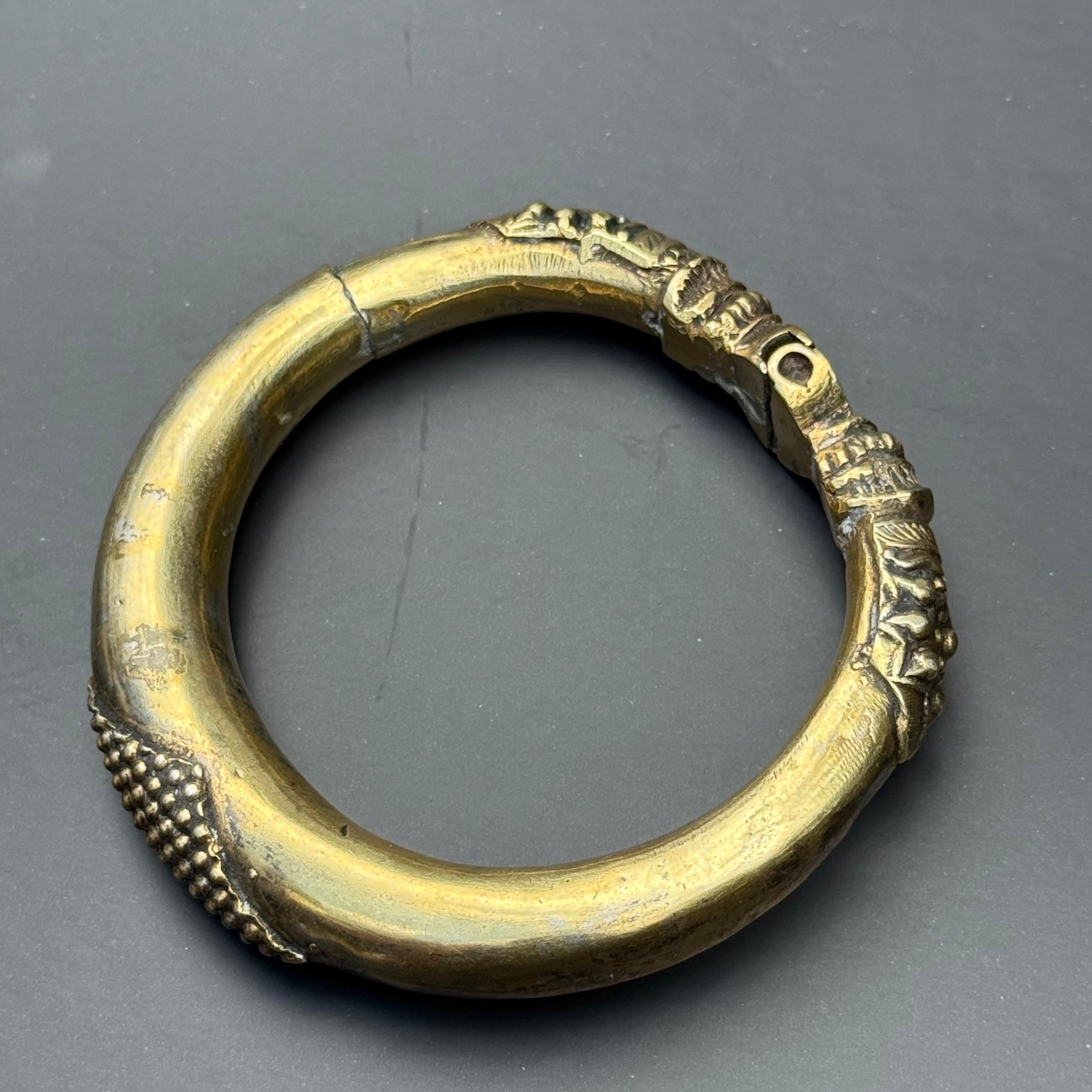 Tribal Gold-Gilt Silver Bangle or Anklet Rajasthan, India For Sale 12
