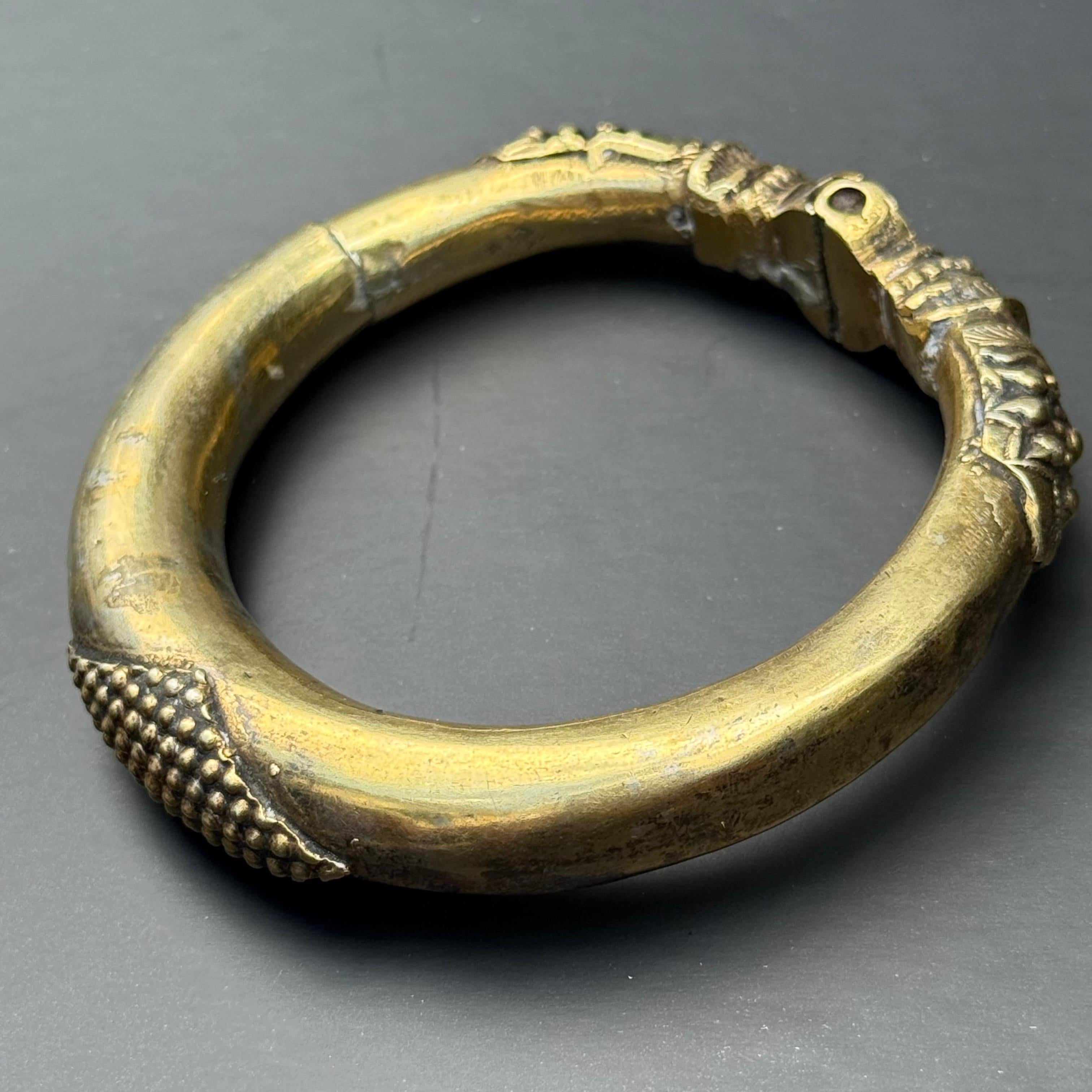 Anglo-Indian Tribal Gold-Gilt Silver Bangle or Anklet Rajasthan, India For Sale