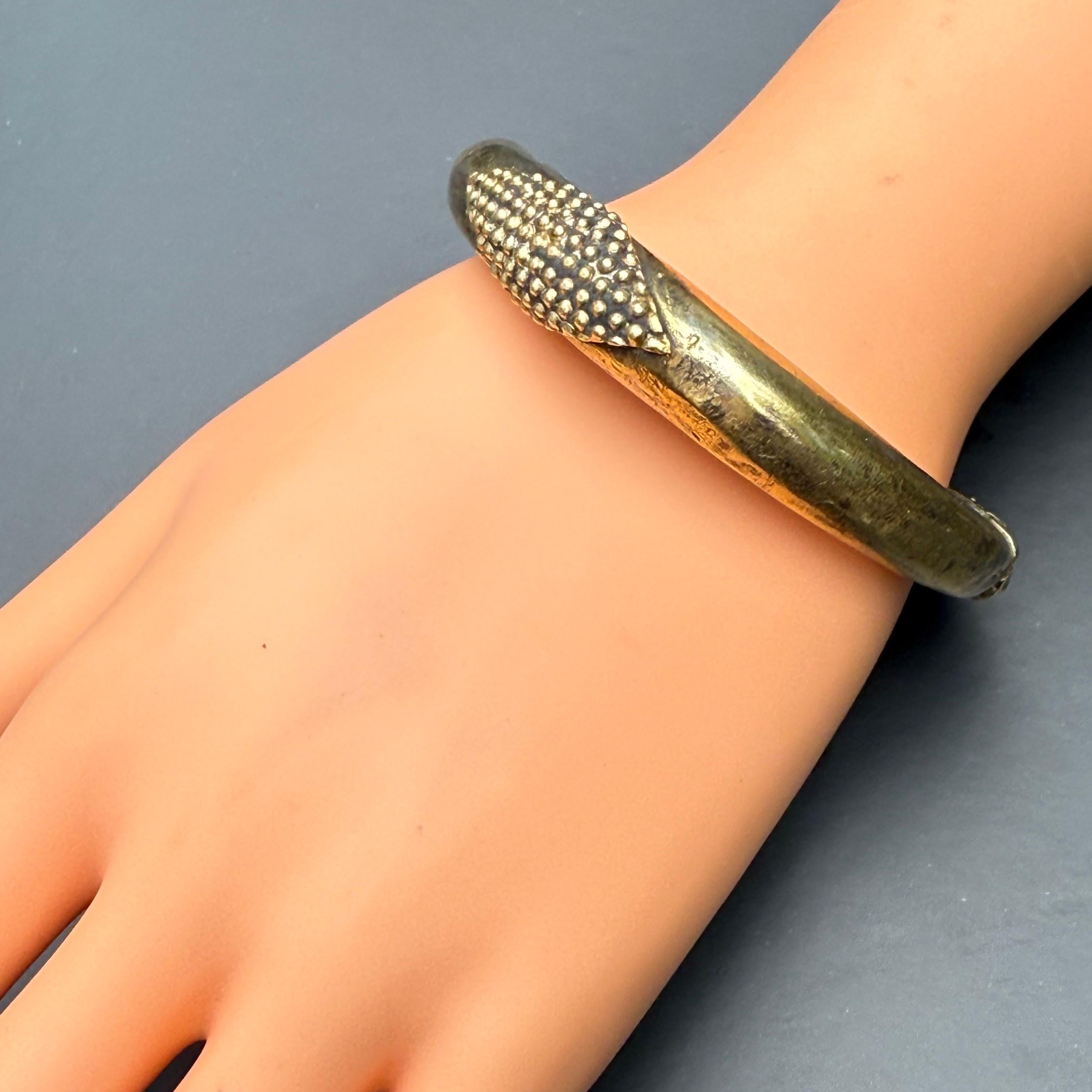 Tribal Gold-Gilt Silver Bangle or Anklet Rajasthan, India For Sale 2
