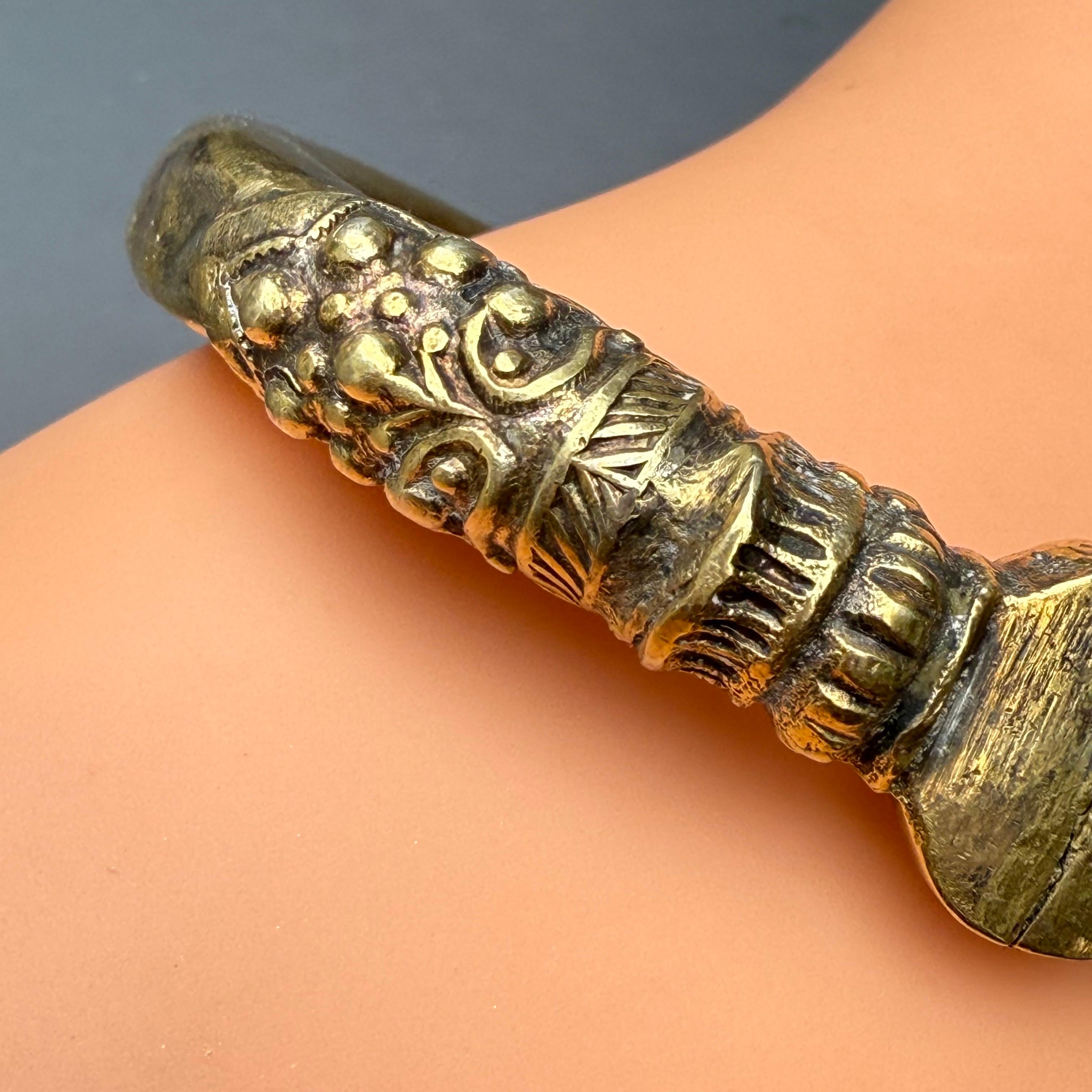 Tribal Gold-Gilt Silver Bangle or Anklet Rajasthan, India For Sale 3