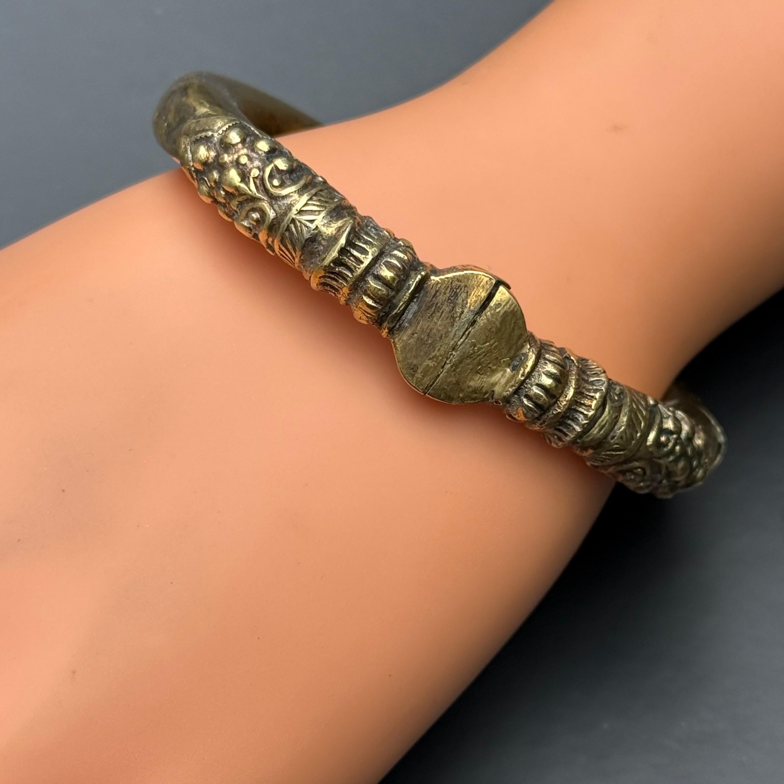 Tribal Gold-Gilt Silver Bangle or Anklet Rajasthan, India For Sale 4