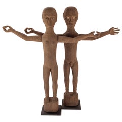 Tribal Hampatong Pantak Ancestor Statues from West Borneo. Mid-Late 20th Century